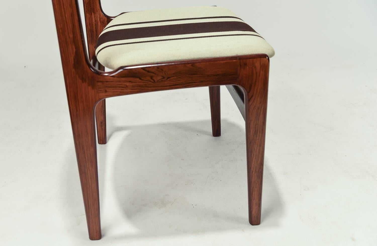 Set of Six Erik Buch Style Rosewood Side Chairs 1