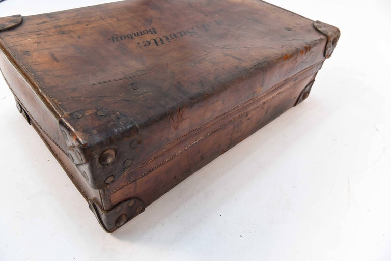 A.J. Saville Bombay Leather Luggage Suitcase 3