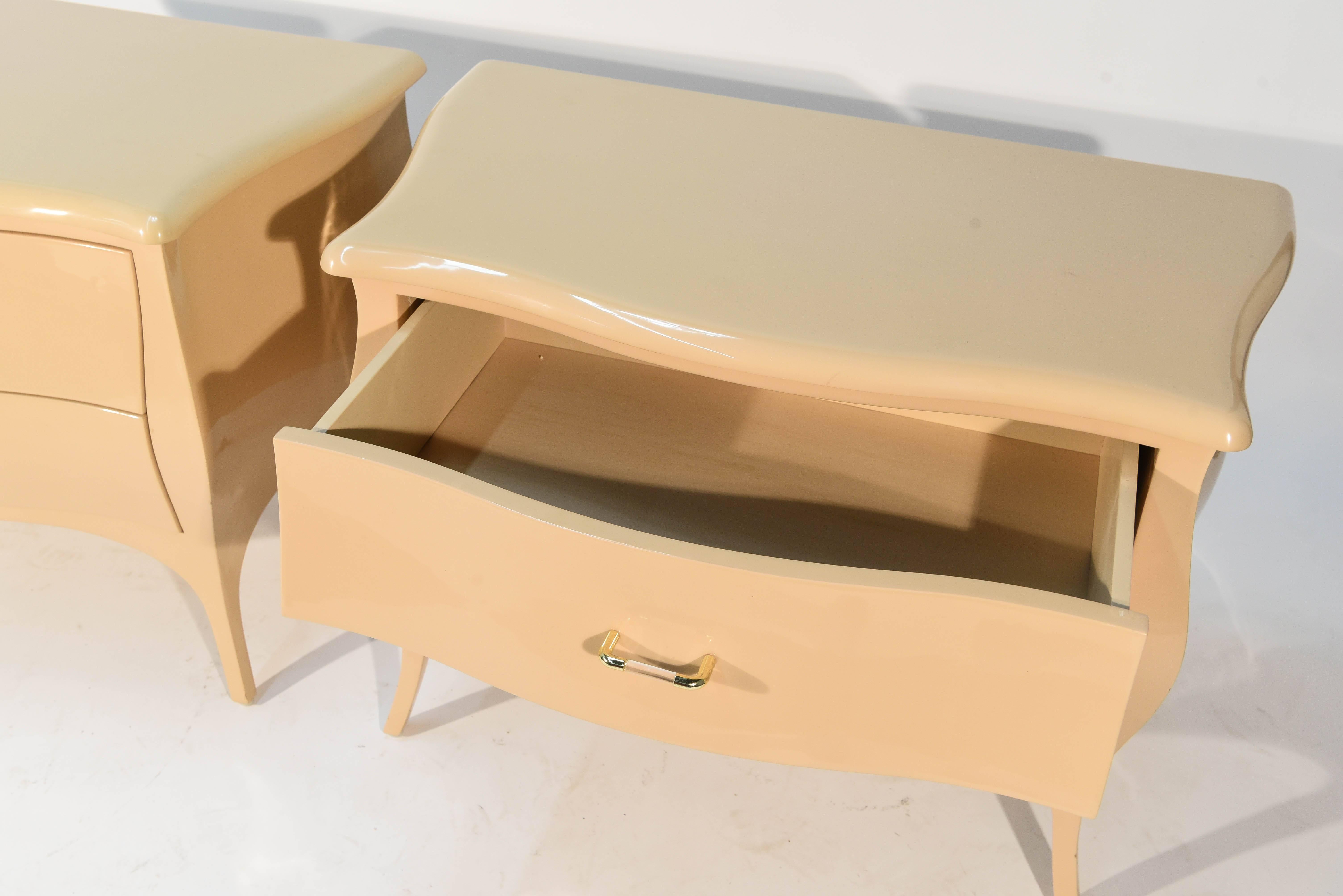 Colombian Pair of Enrique Garcel Lacquered Nightstands