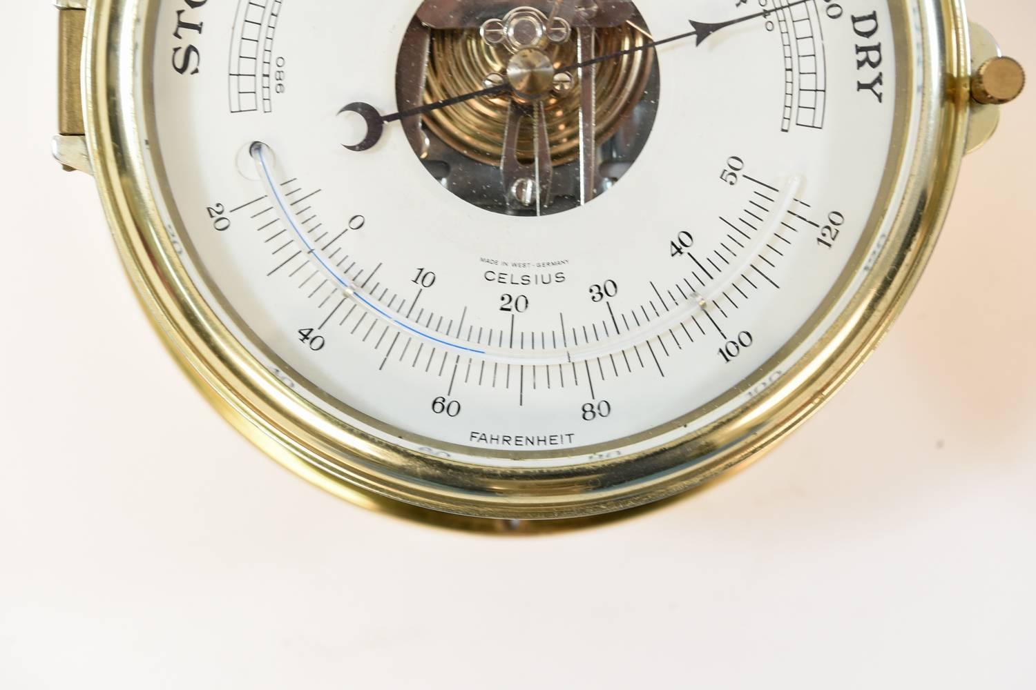 brass barometer and clock set