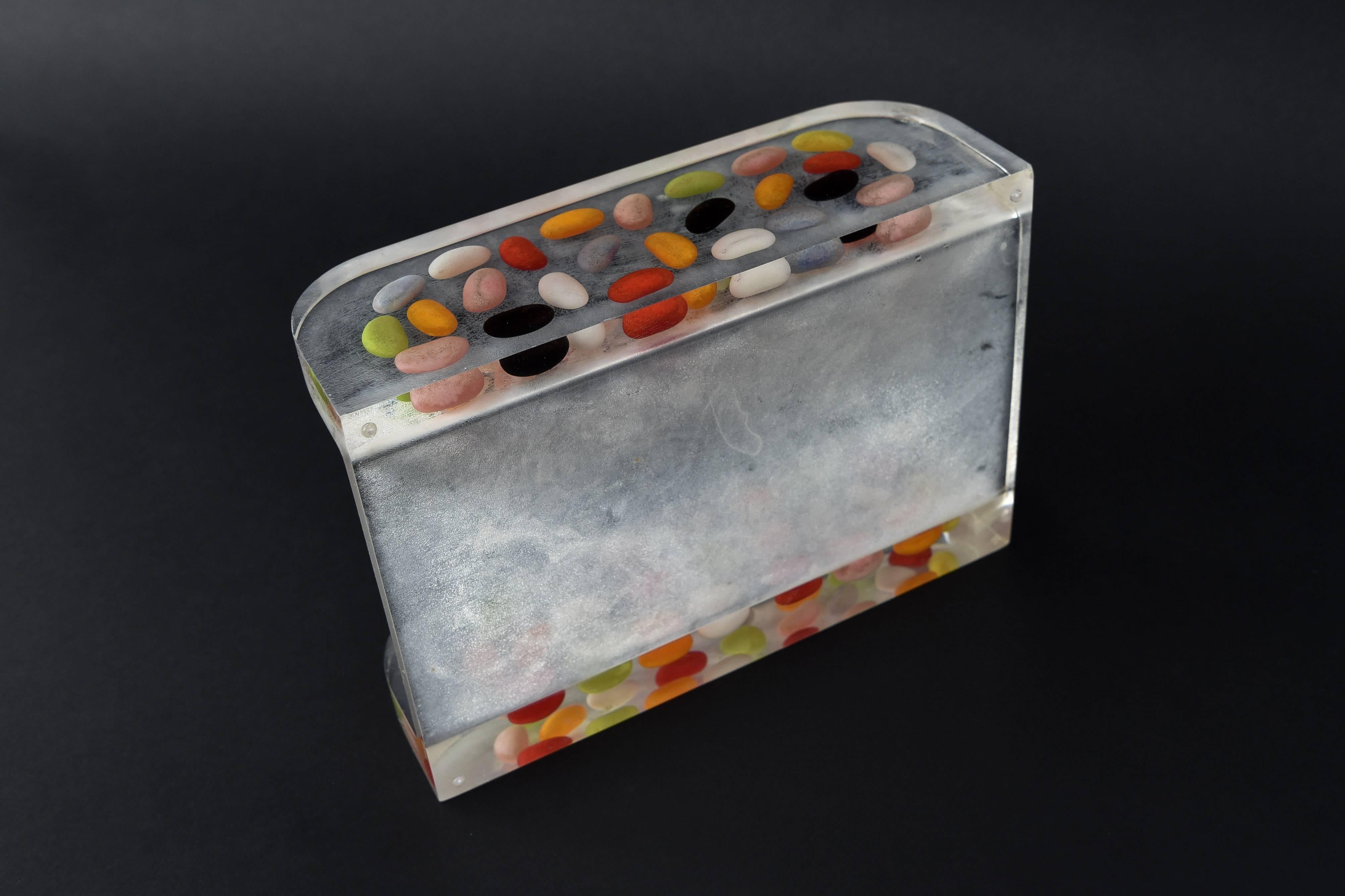 Mid-20th Century Lucite Jelly Bean Letter Holder