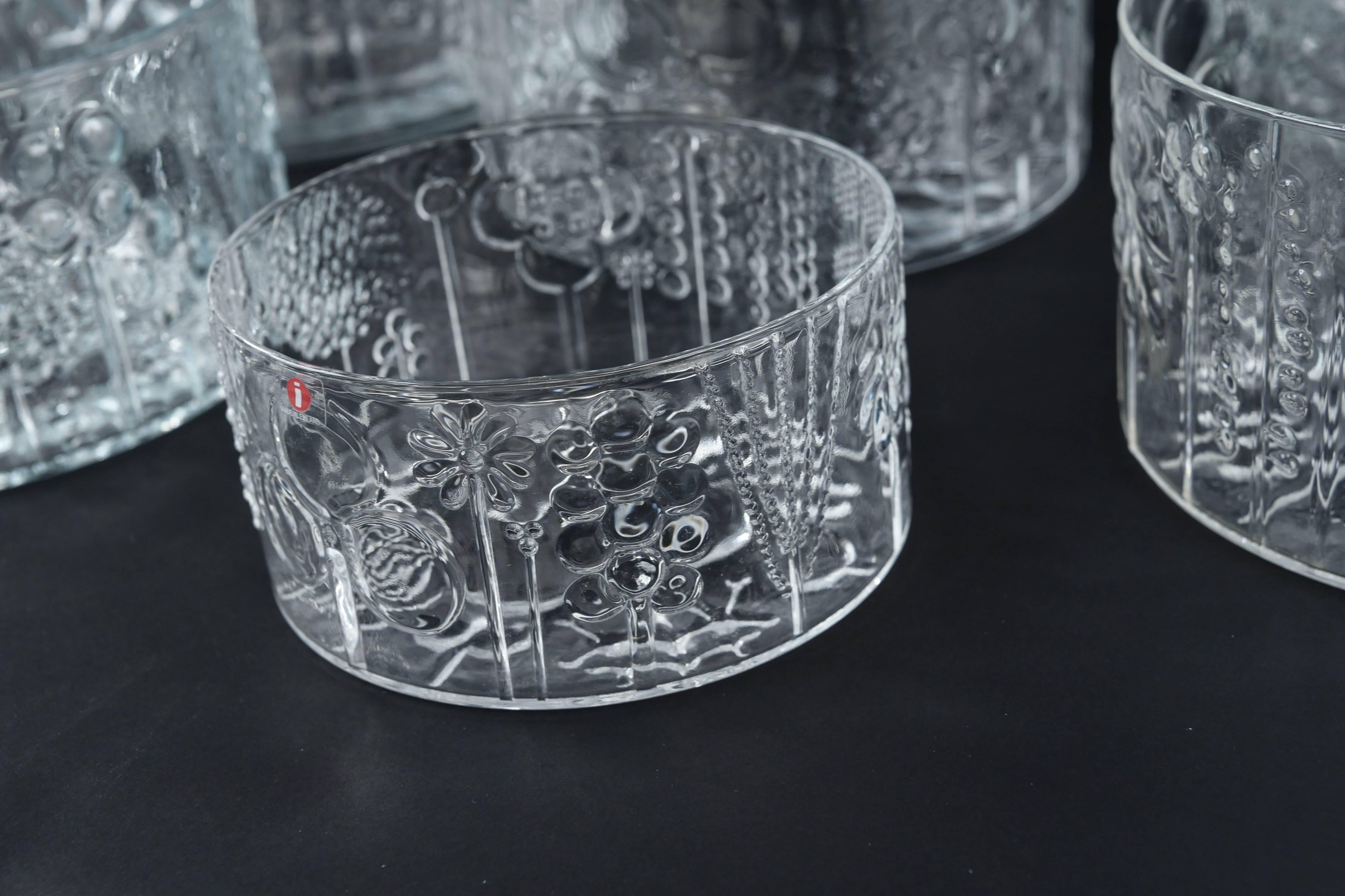 Mid-20th Century Set of Six Art Glass Bowls by Oiva Toikka for Iittala