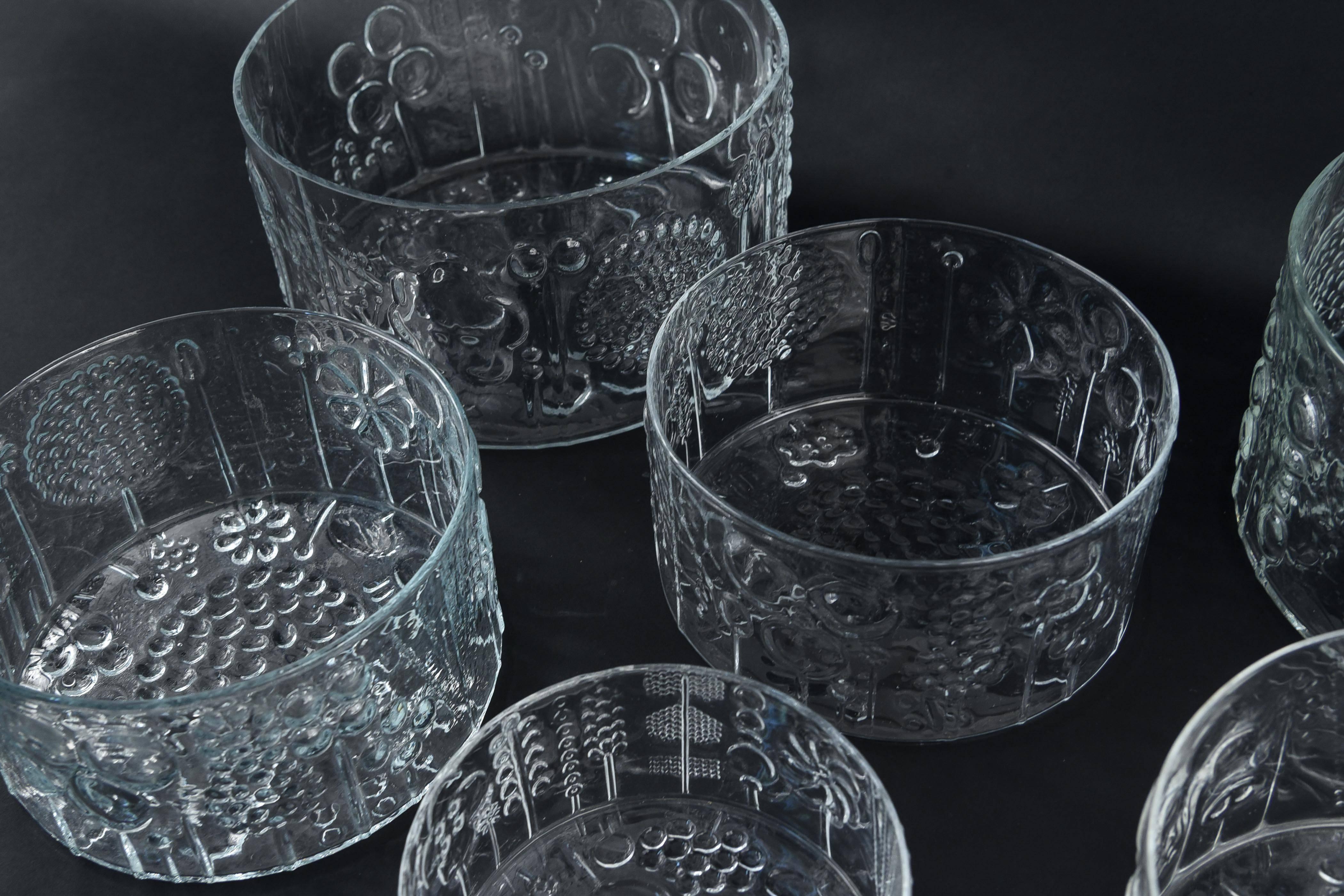 Set of Six Art Glass Bowls by Oiva Toikka for Iittala 3