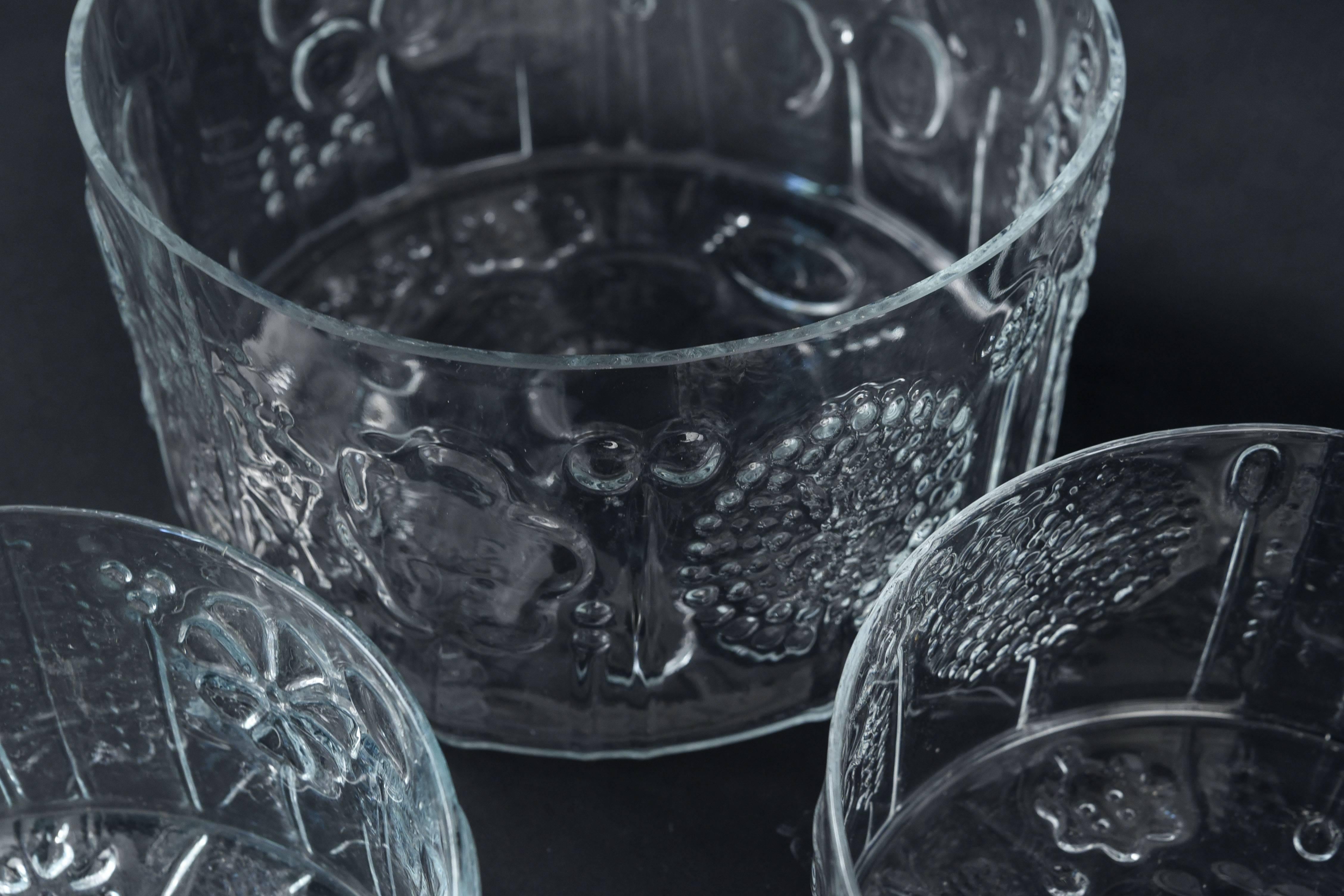 Finnish Set of Six Art Glass Bowls by Oiva Toikka for Iittala