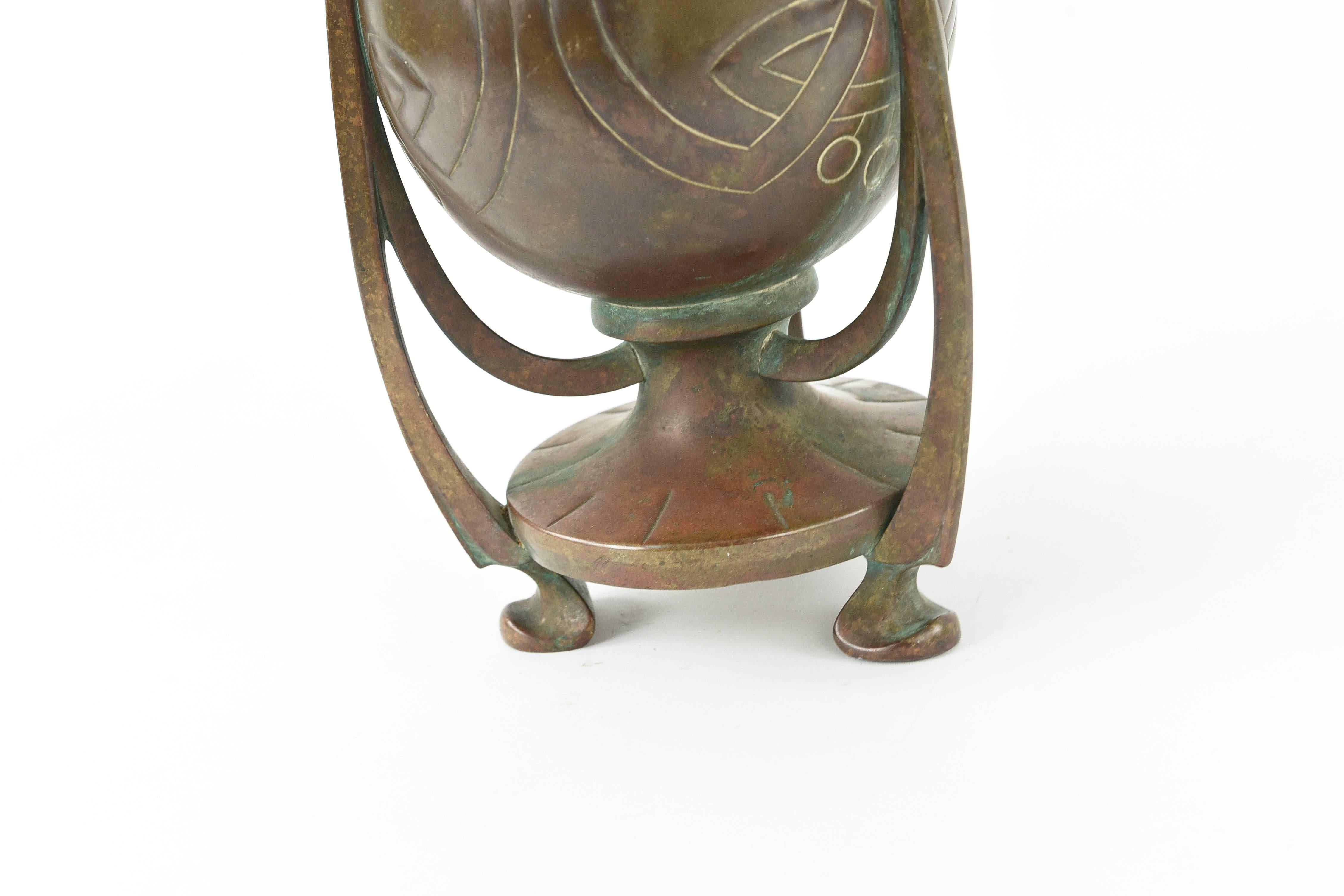 Aesthetic Movement Aesthetic Sculptural Bronze Vase