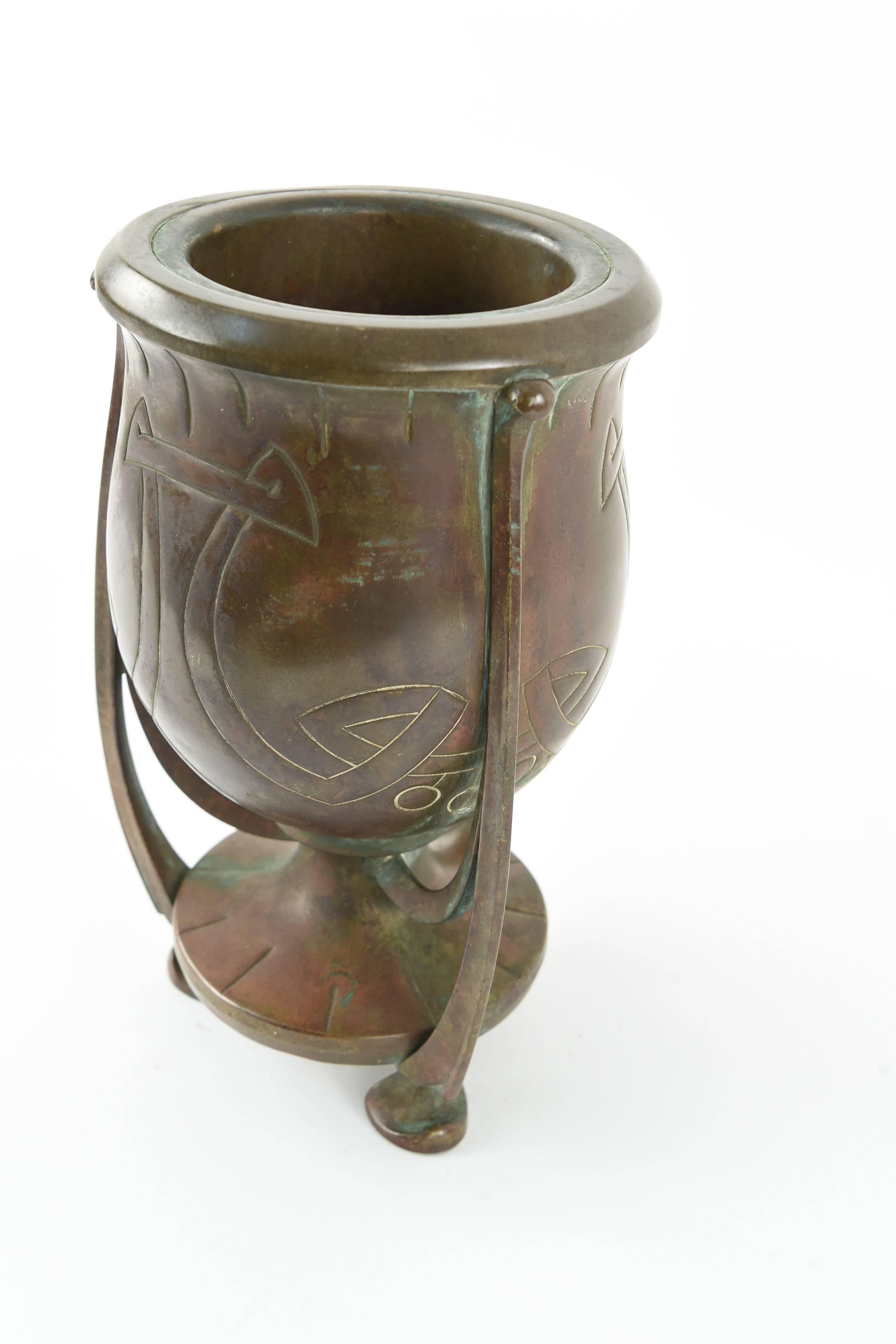 Aesthetic Sculptural Bronze Vase In Good Condition In Norwalk, CT