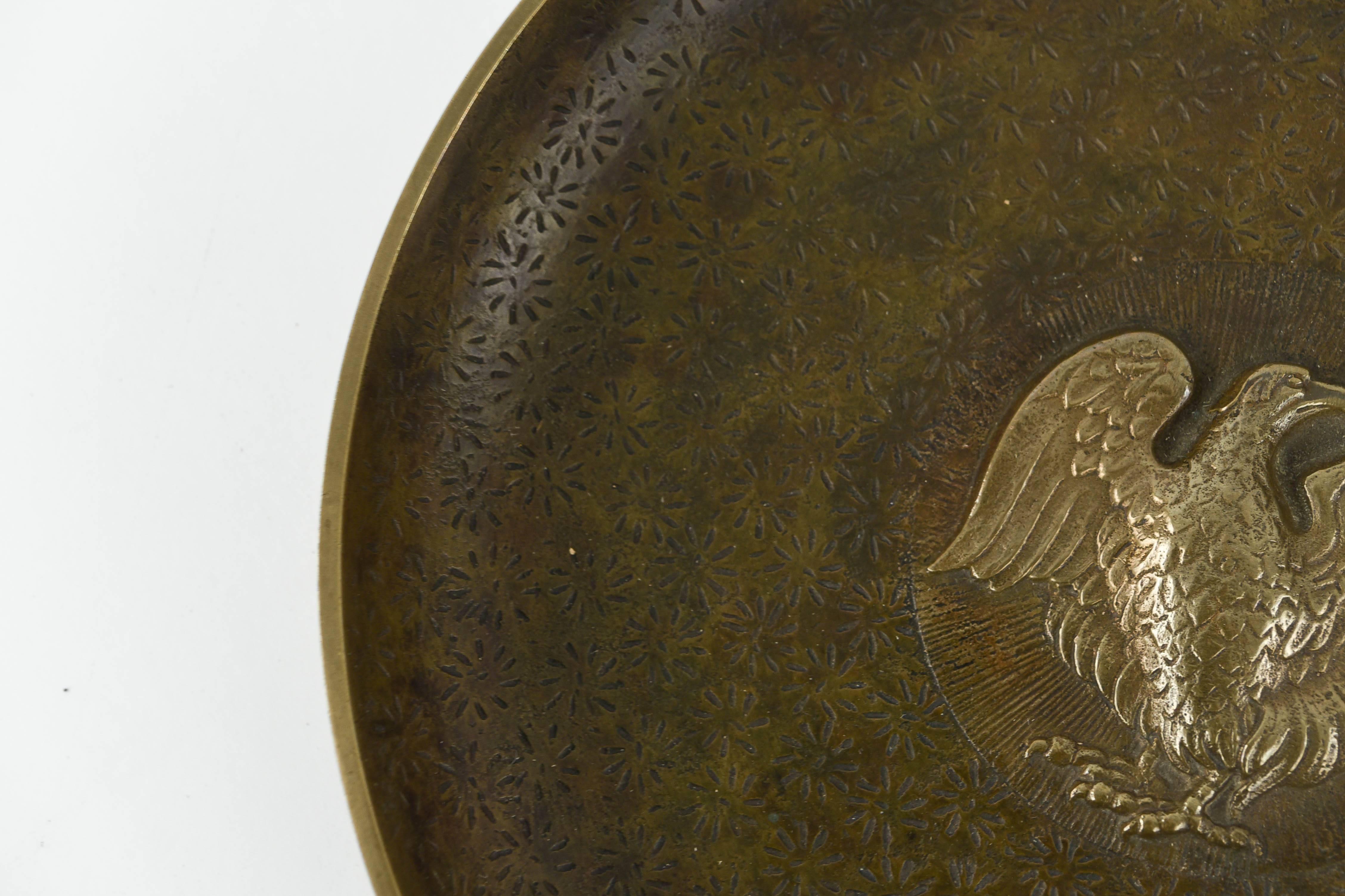 Tinos Bronze, Art Deco Dish or Charger with Eagle In Excellent Condition In Norwalk, CT