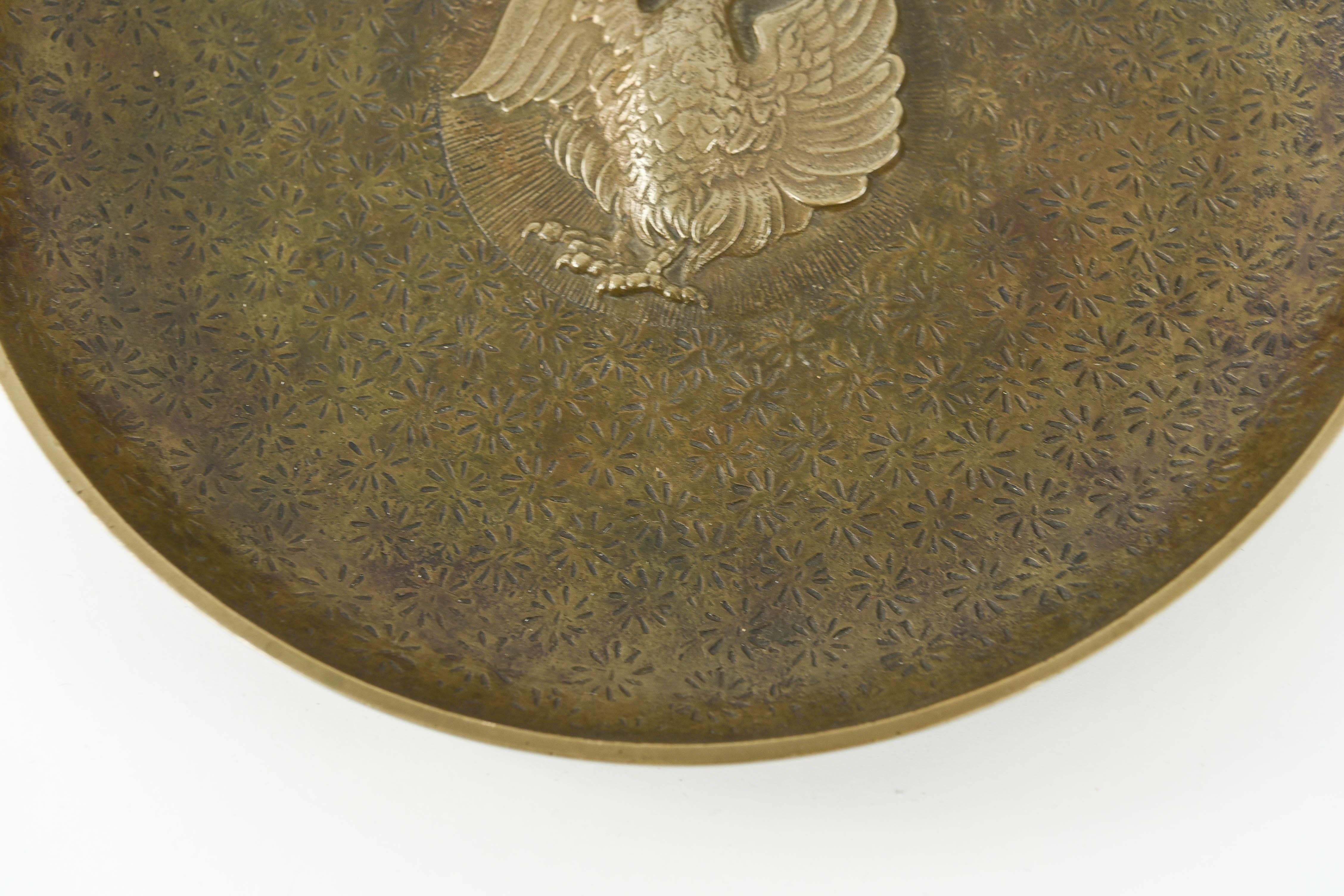 20th Century Tinos Bronze, Art Deco Dish or Charger with Eagle