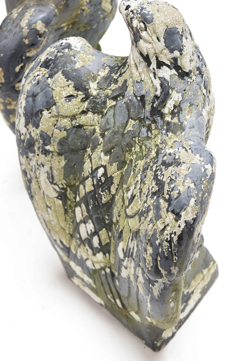 Two Antique Concrete Eagles For Sale at 1stDibs