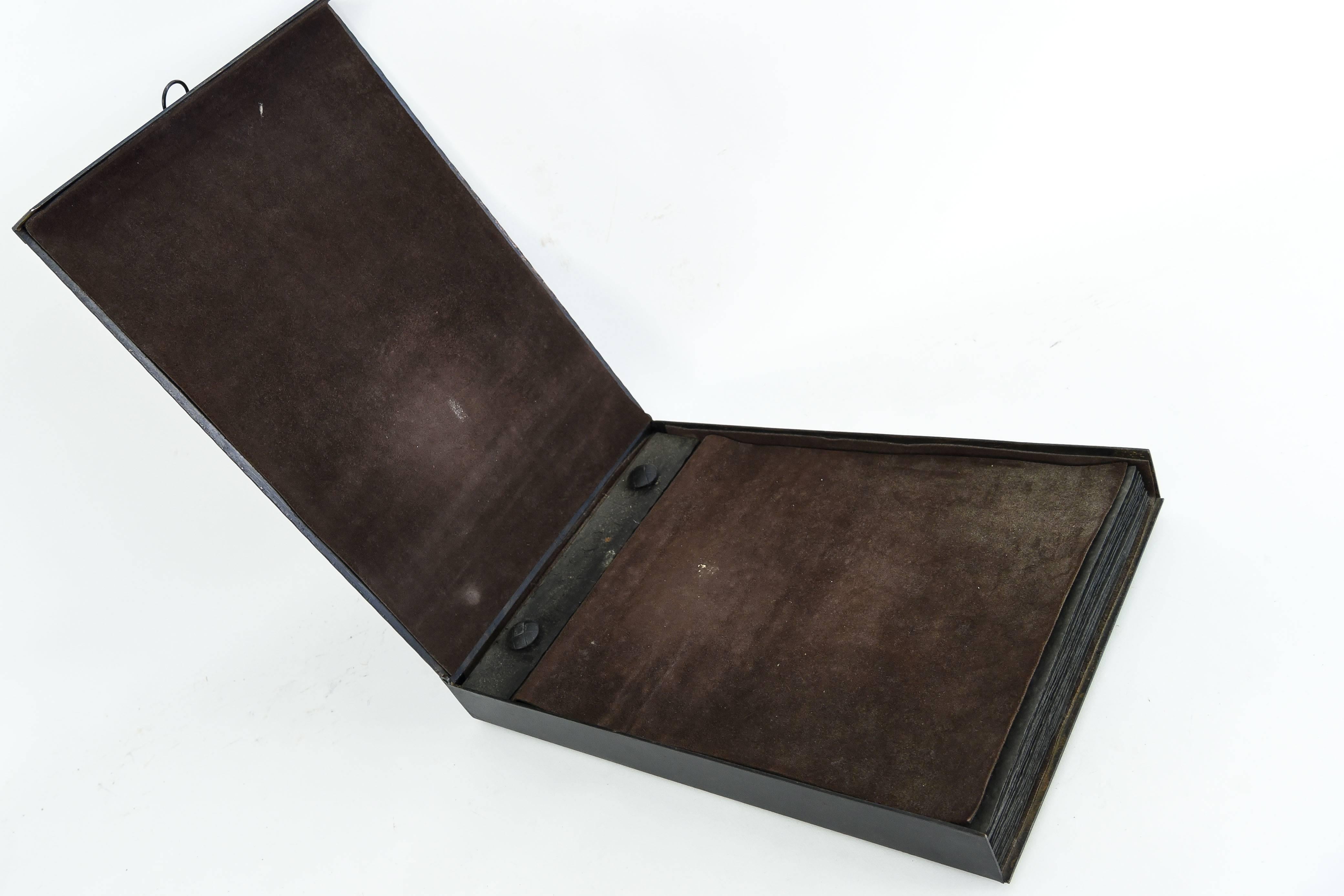 Czechoslovakian Hammered Copper and Steel Photo Album In Excellent Condition In Norwalk, CT