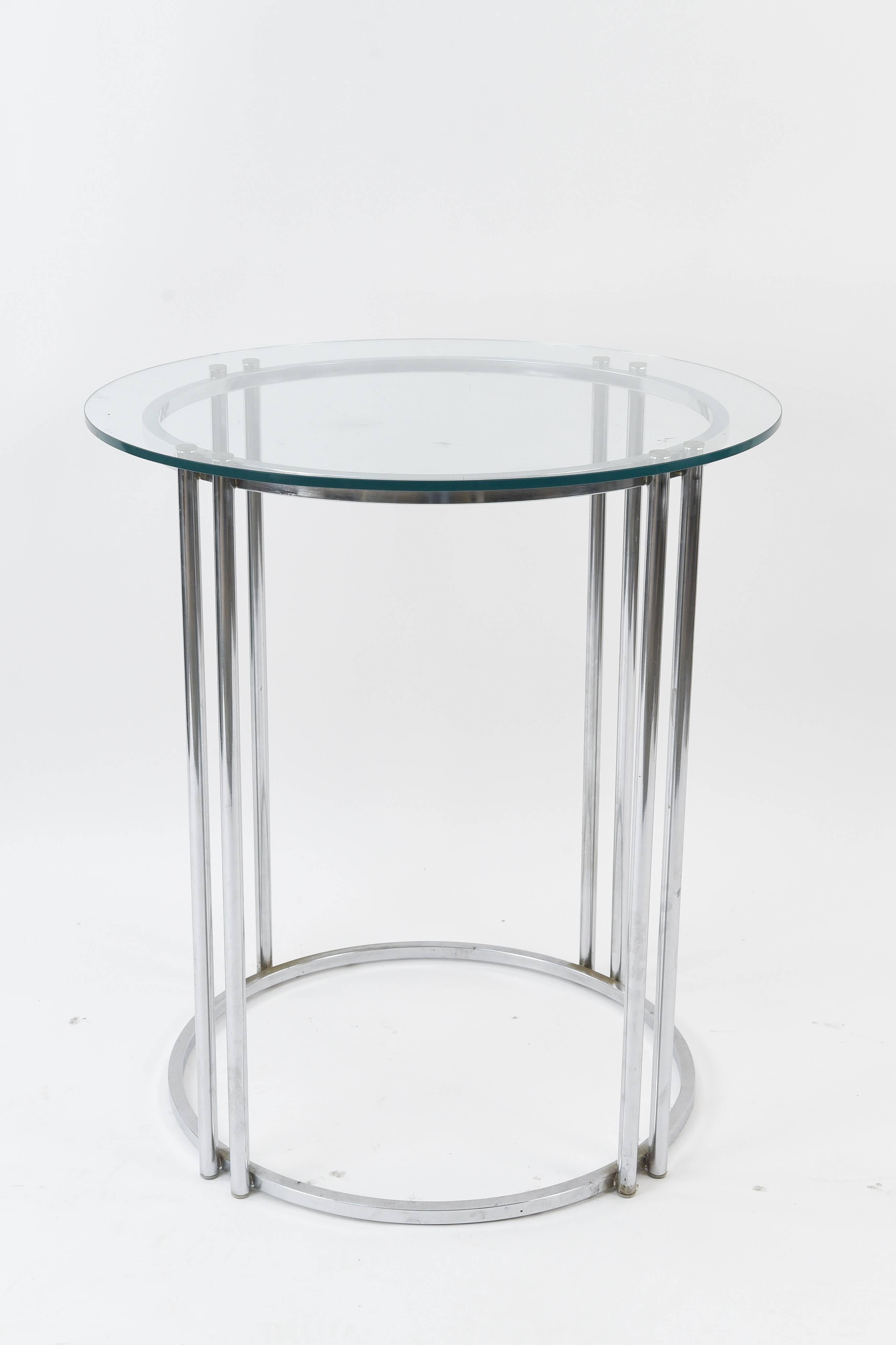 a great medium sized round display stand table or small cocktail table. 