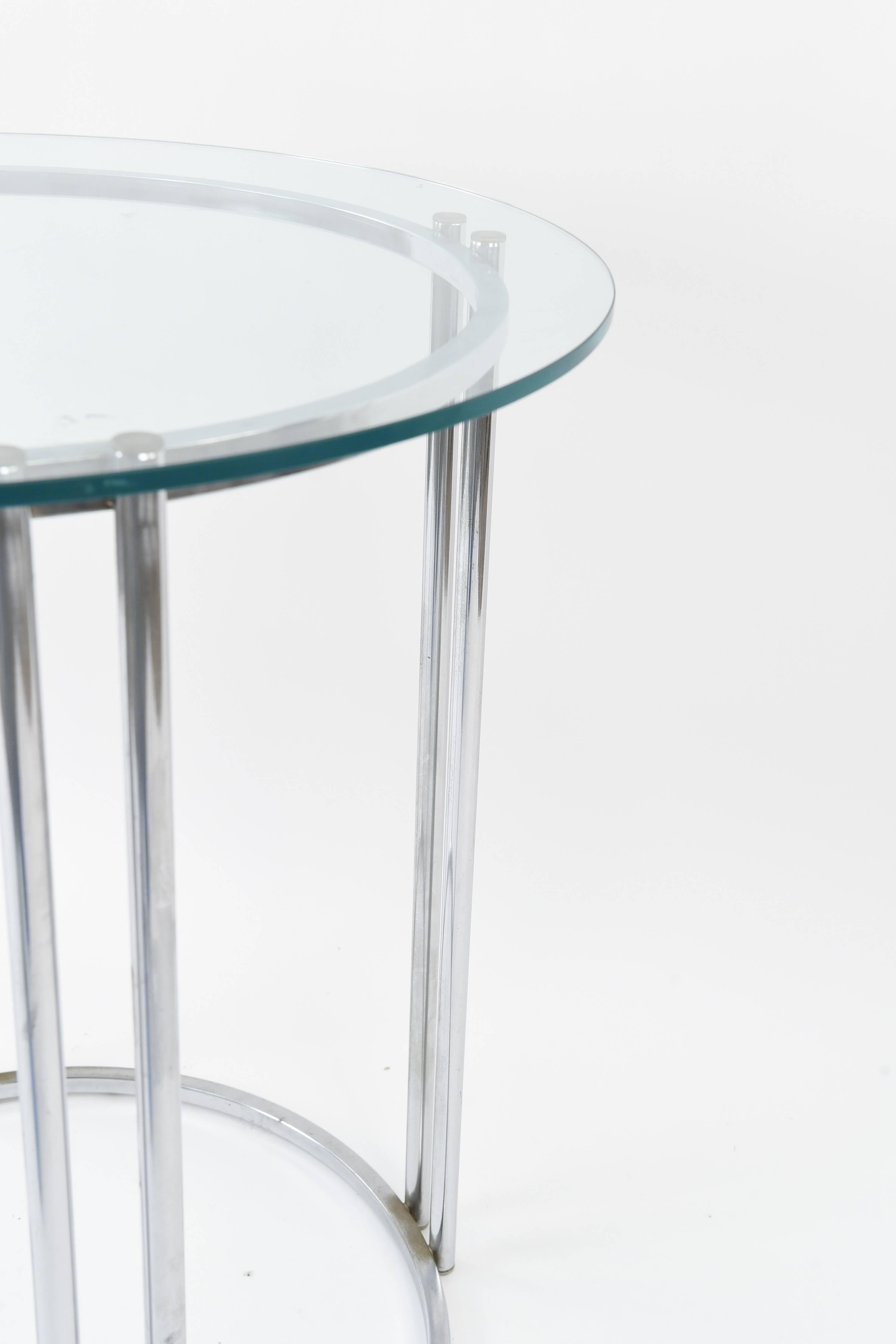 Chromed Steel and Glass Cocktail or display table 1
