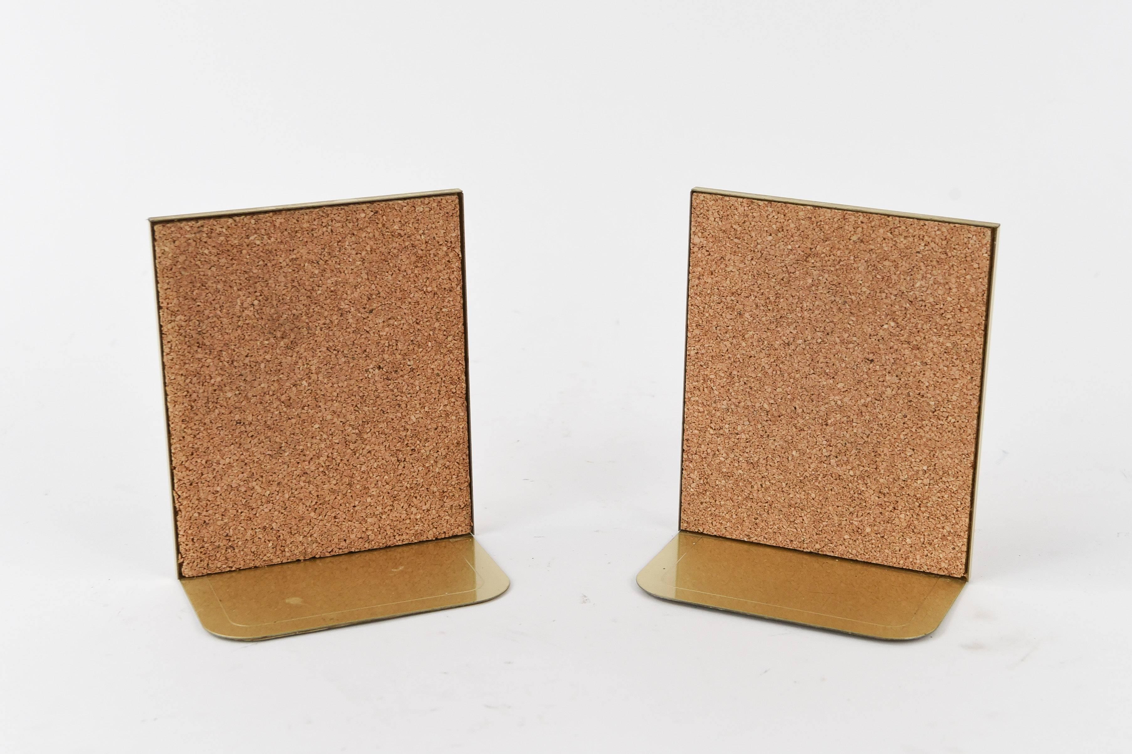20th Century Pair of Vintage Park Sherman Walnut and Brass Book Ends