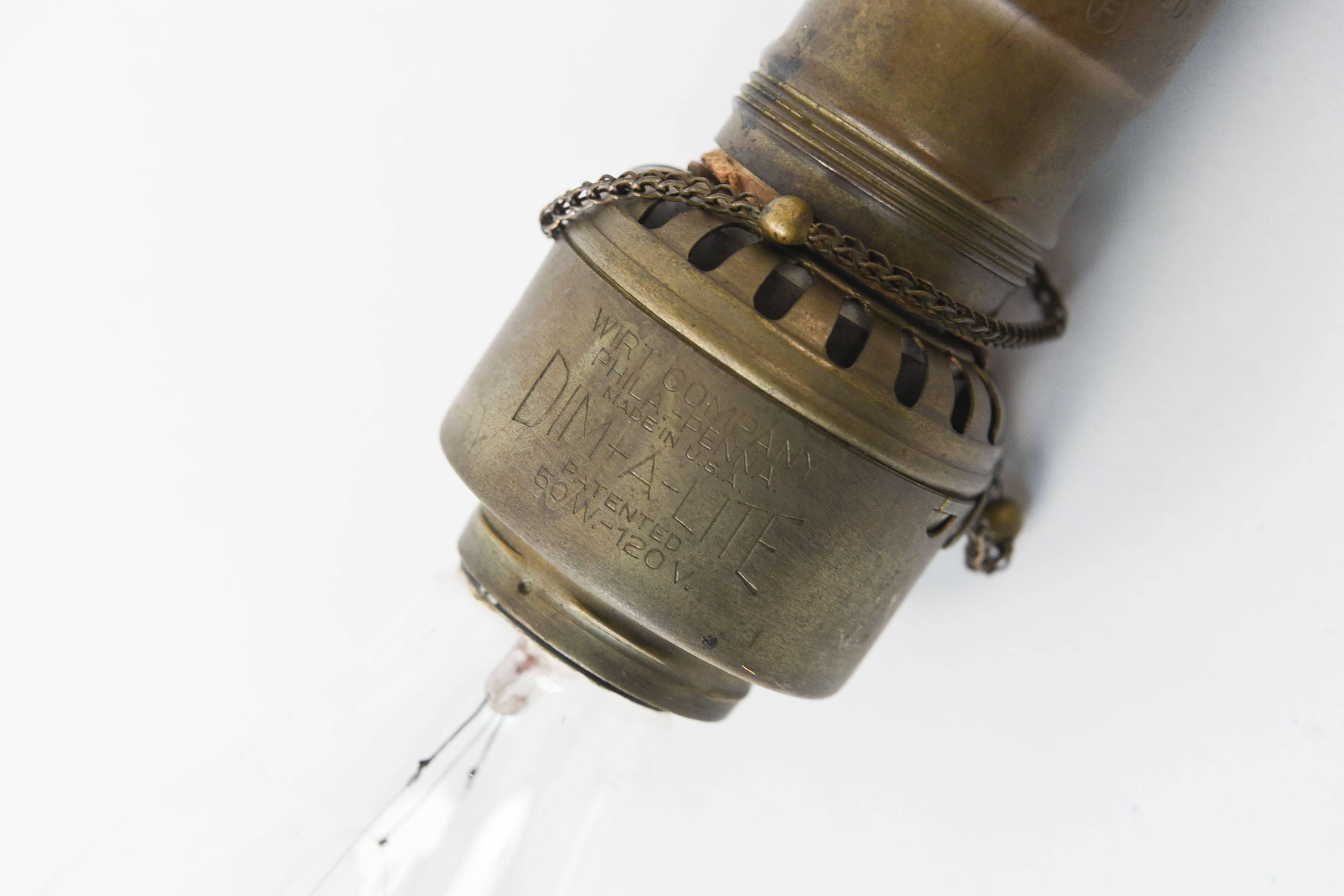 Vintage Industrial Dim-a-Lite Brass Lamp or Sconce 1