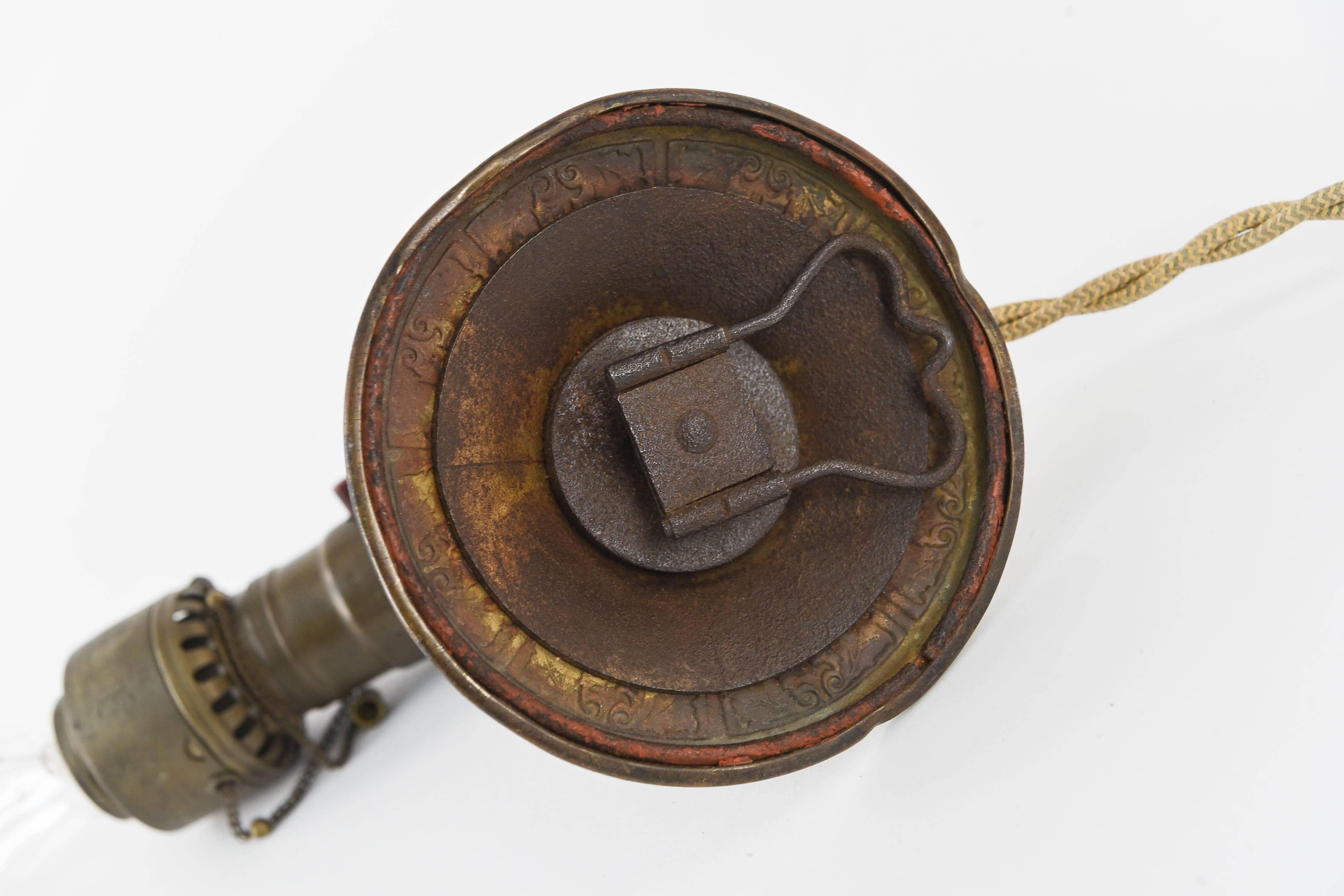 Vintage Industrial Dim-a-Lite Brass Lamp or Sconce 2