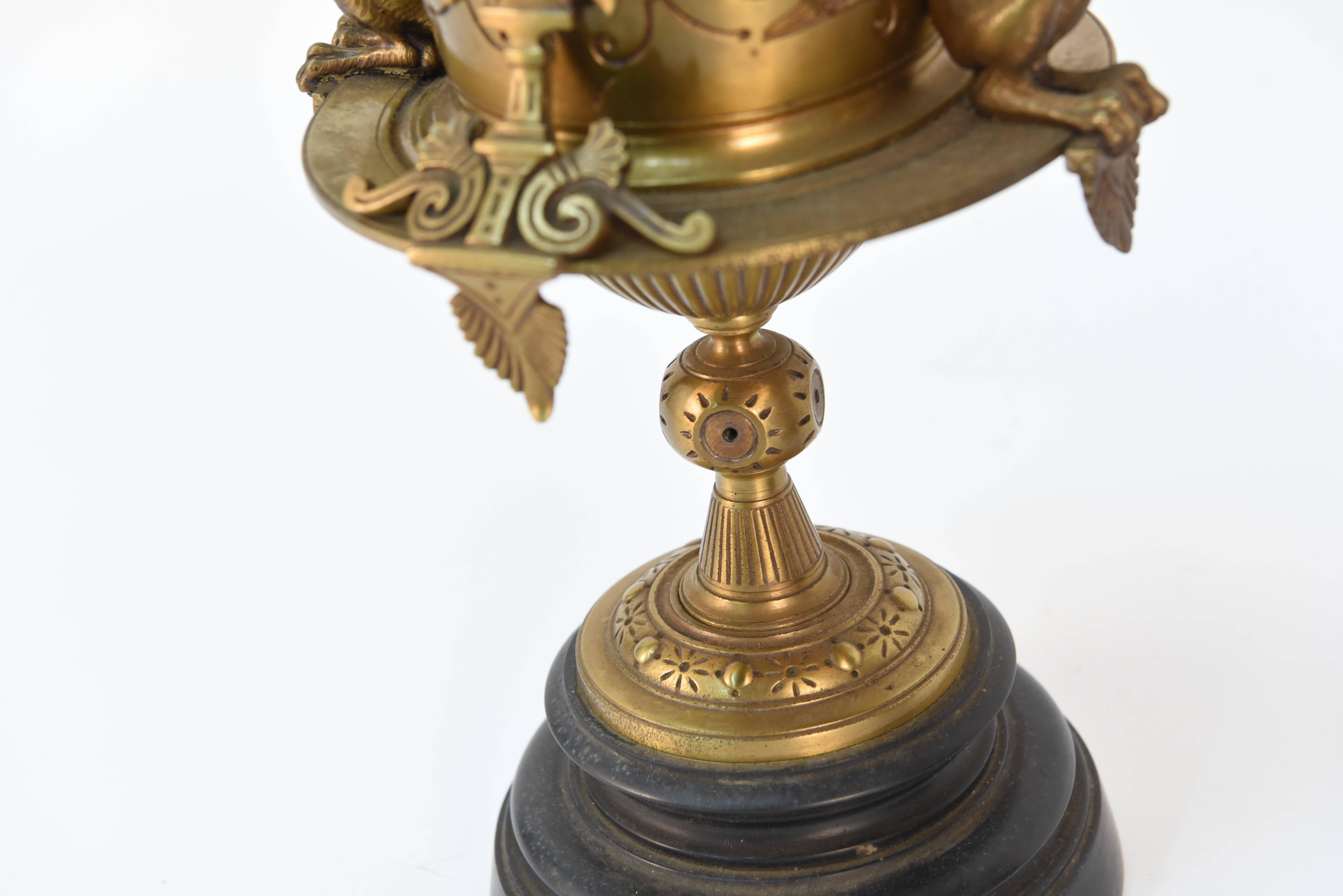 Victorian Figural Bronze and Marble Urns 1