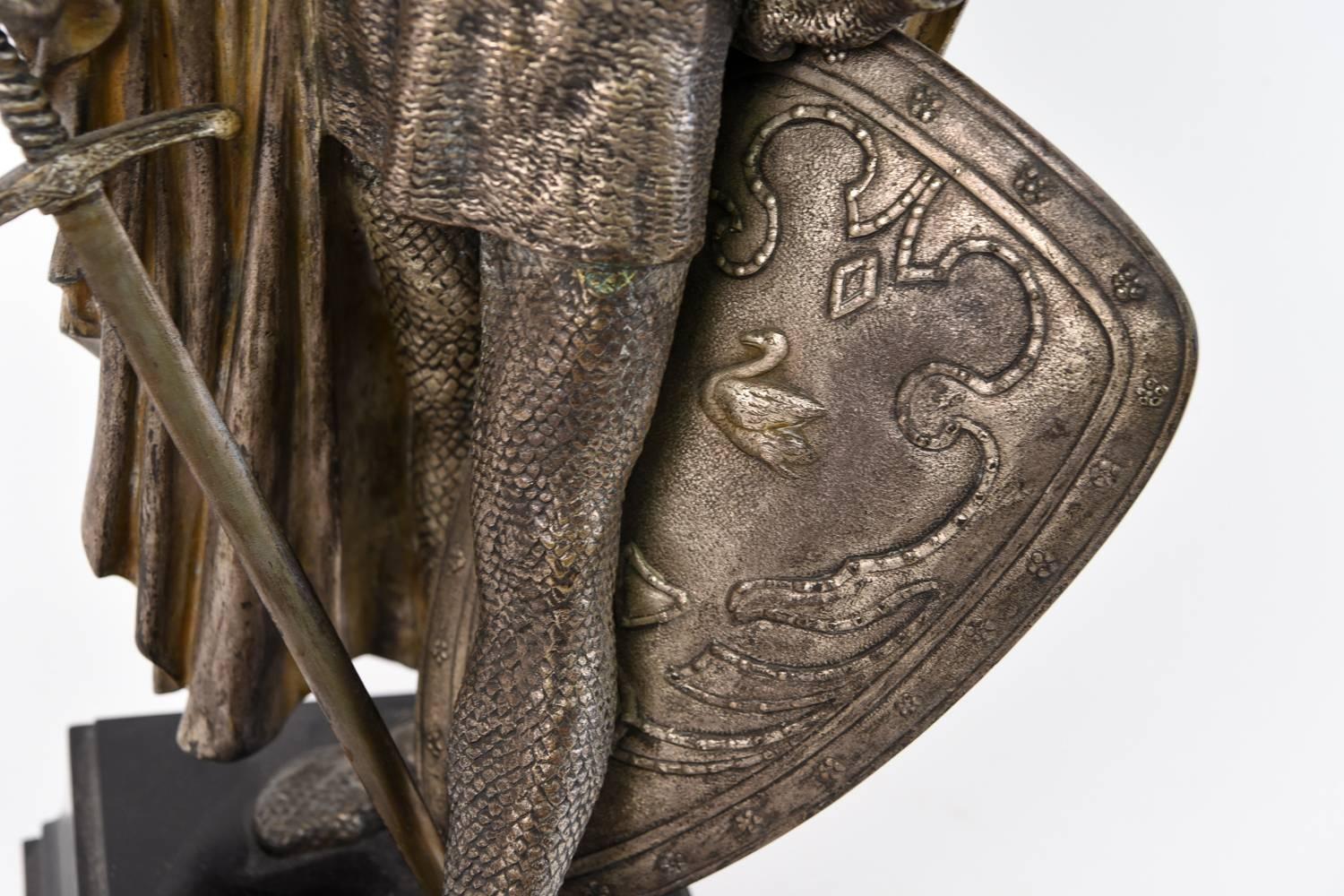 Victorian 19th Century Bronze Viking Sculpture