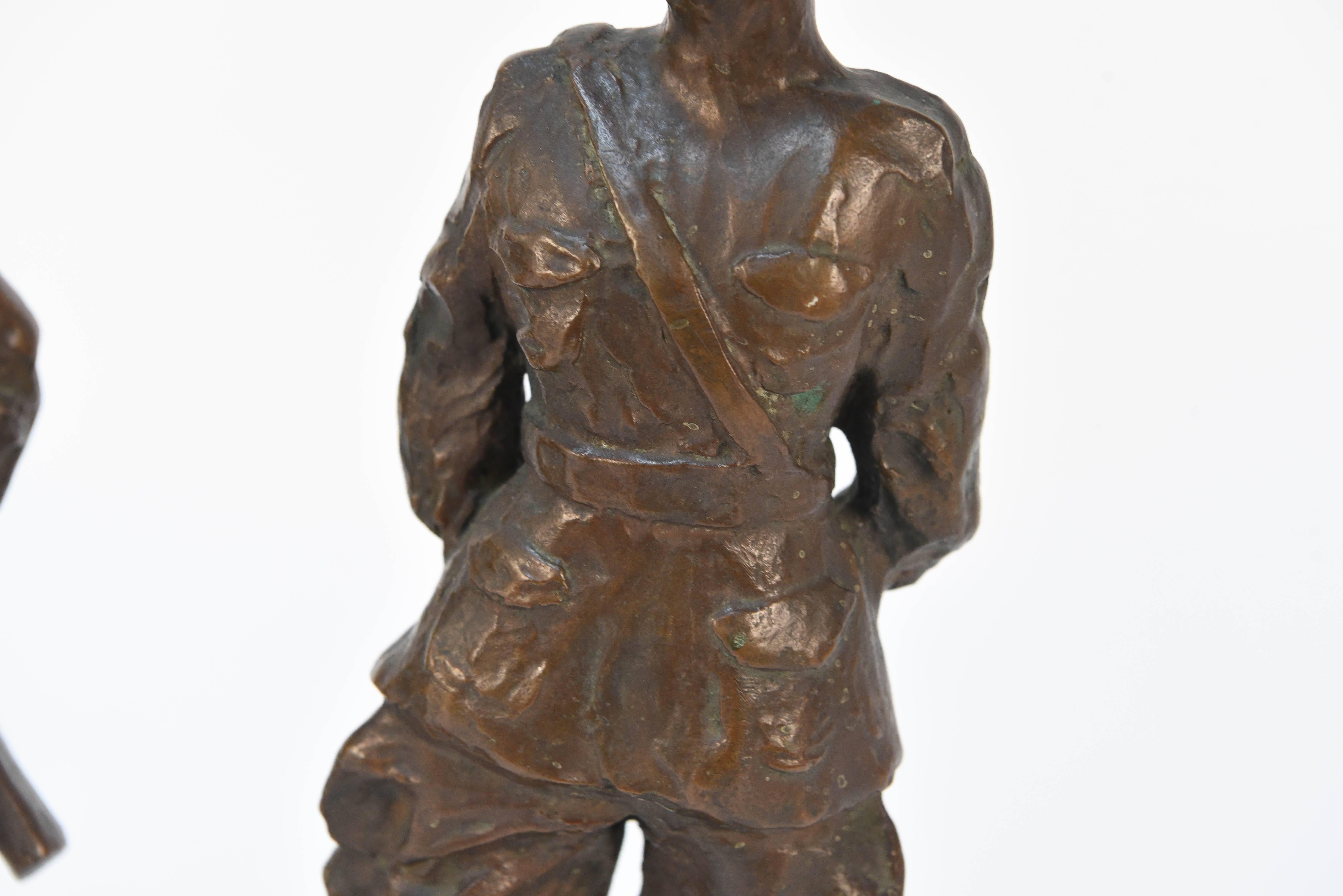 Bronze WWI Doughboy Sculptures In Good Condition In Norwalk, CT