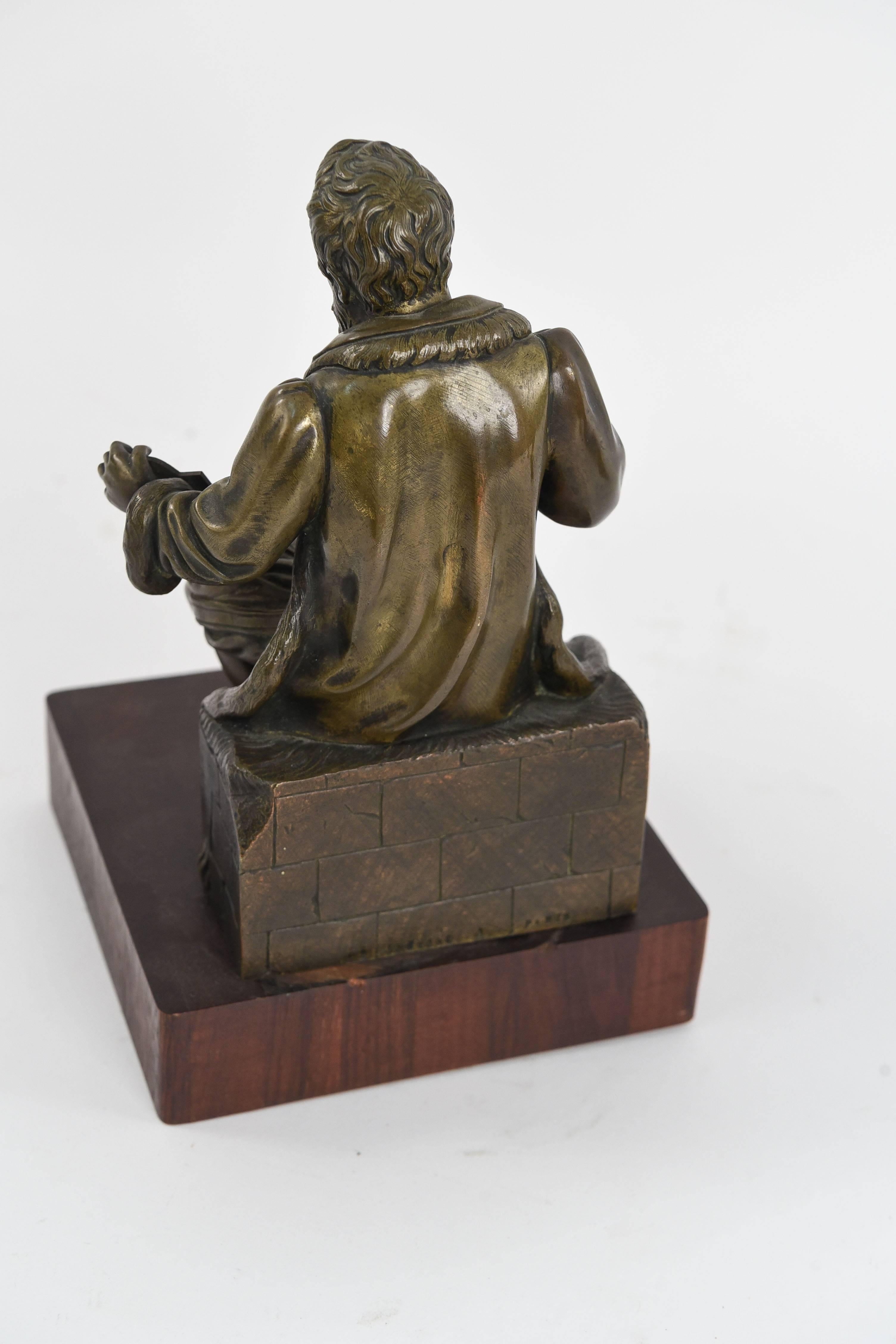 French Bronze Sculpture of Mathematician 3