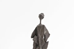 Brutalist Figural Bronze Sculpture by Mario Negri