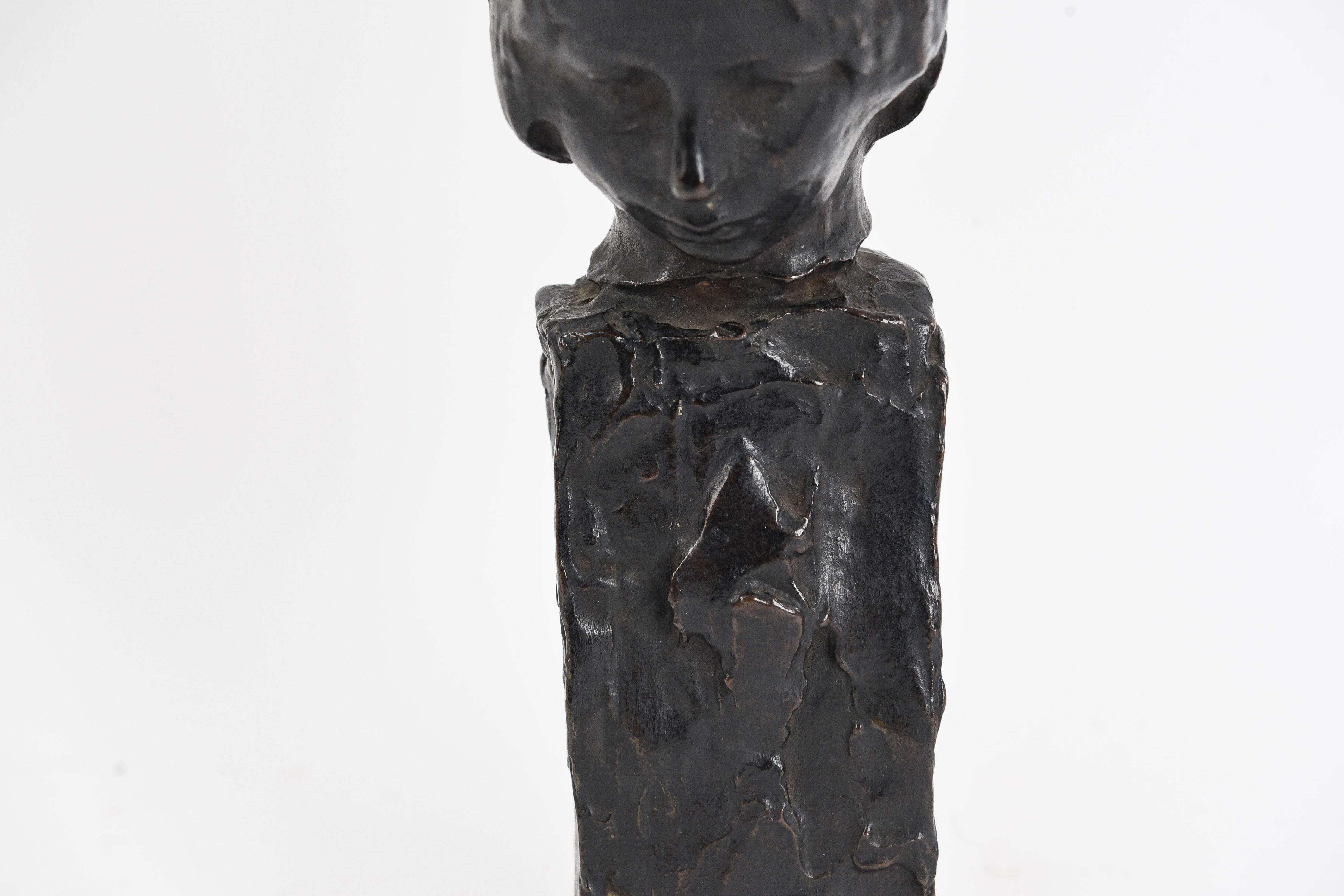 American George Conlon Bronze Female Bust Sculpture