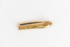 18 Karat Gold and Druzy Quartz Brutalist Abstract Design Lapel Pin