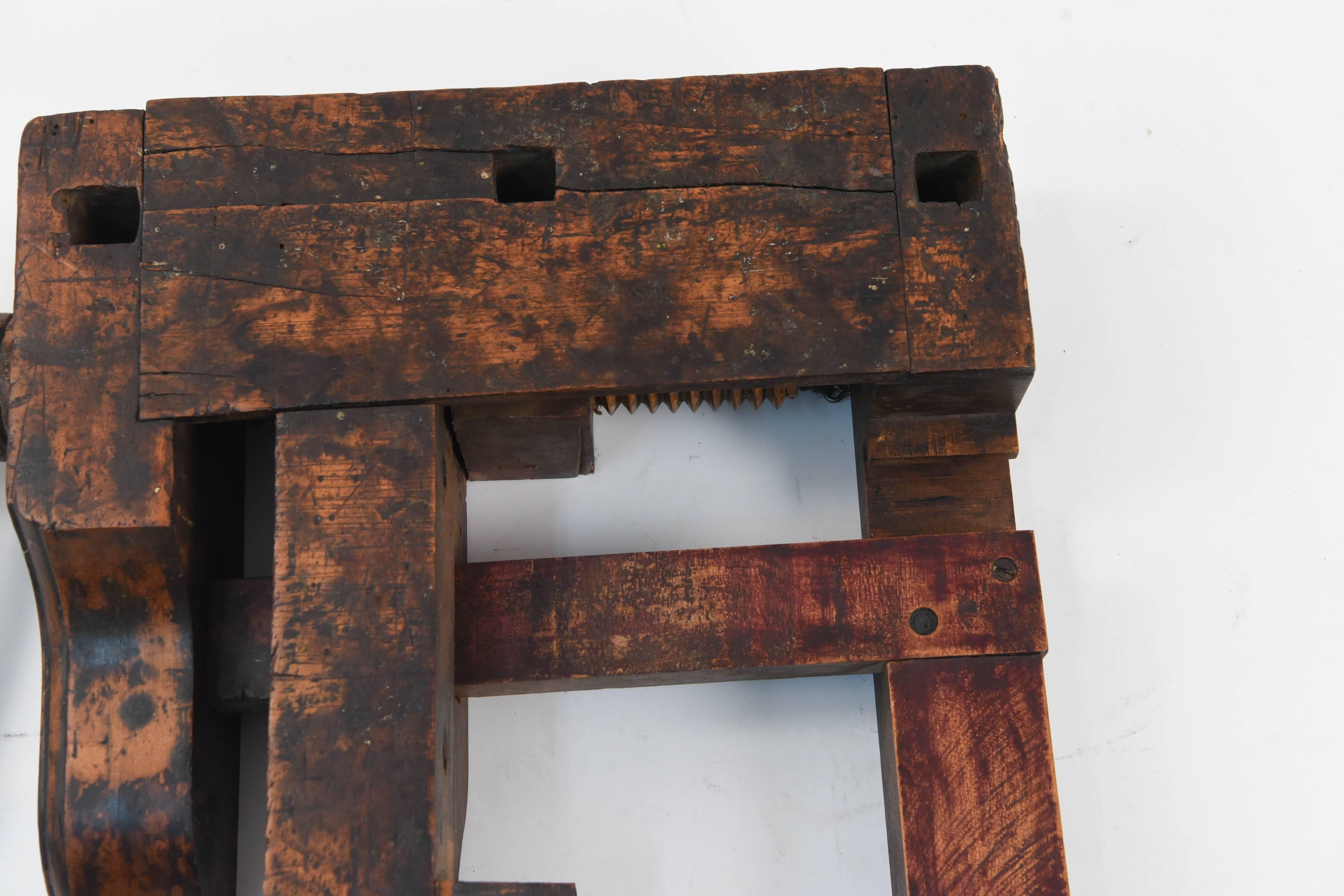 antique wood vise