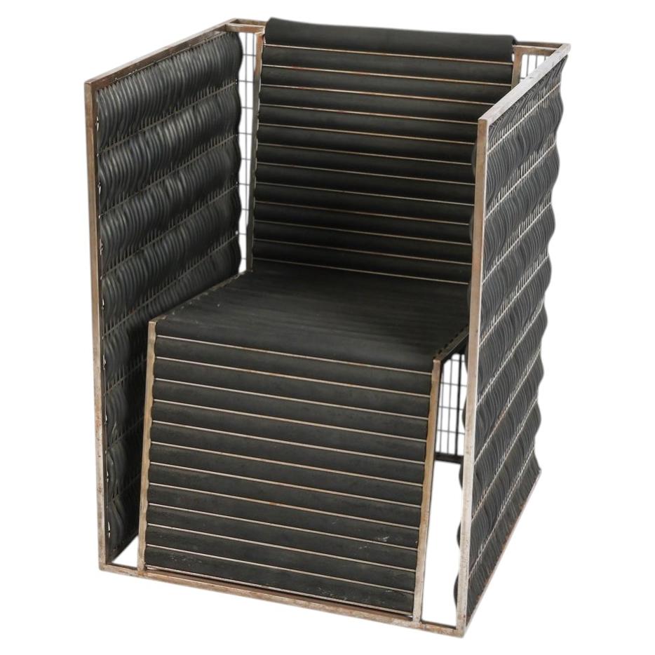 Eberhard Eckerle Steel & Rubber Lounge Chair C. 1980s For Sale