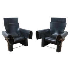 Pair Of Eberhard Eckerle German Rubber Lounge Chairs C. 1980s