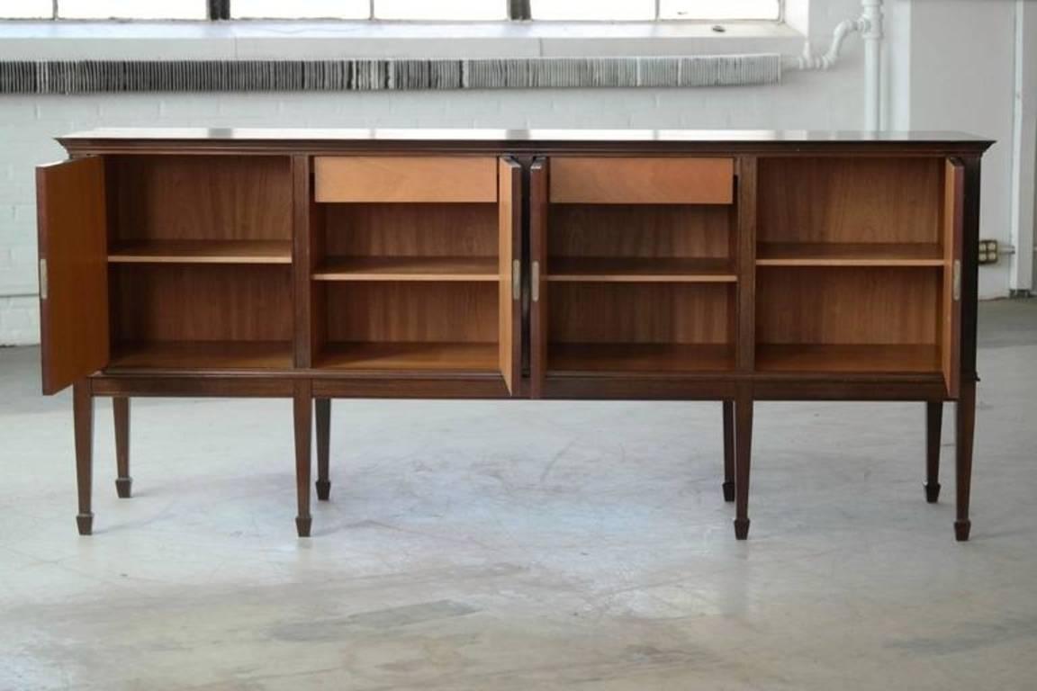 Danish Frits Henningsen Low Sideboard in Mahogany English Hepplewhite Style