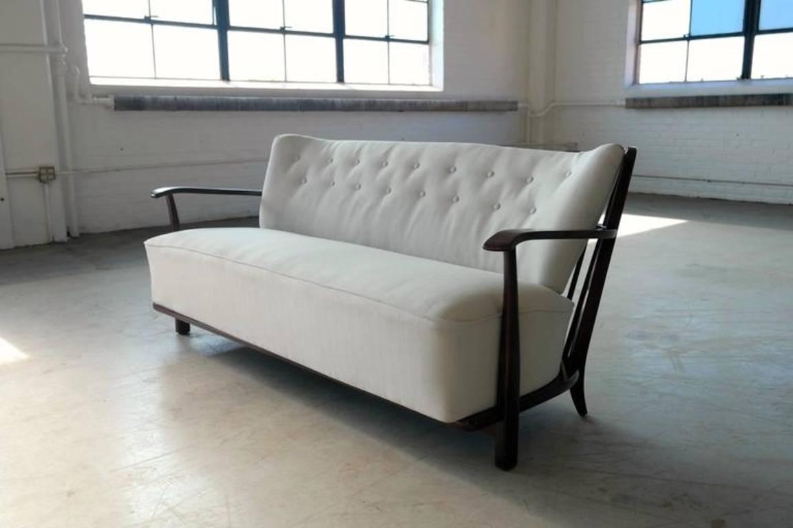 Mid-Century Modern Mid-Century Fritz Hansen Spoke Back Sofa