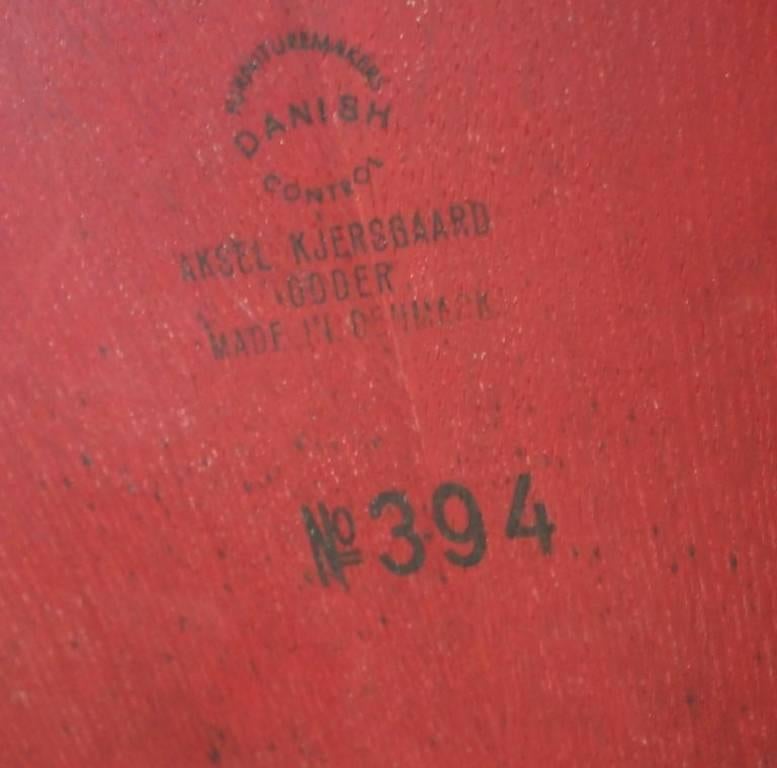 Red Stained Oak Low Sideboard or Console by Kai Kristiansen for Aksel Kjersgaard 1