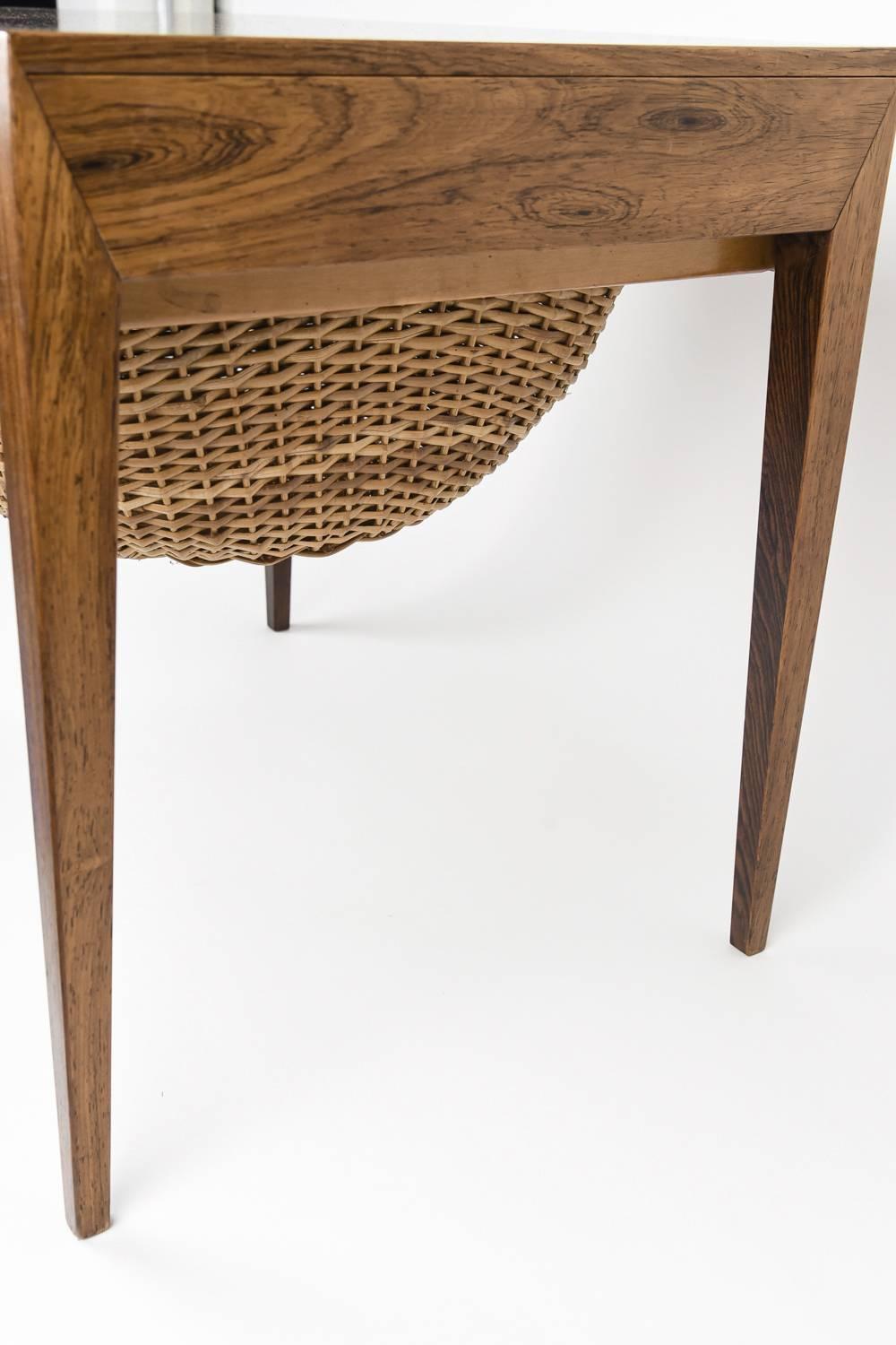 Mid-Century Modern Severin Hansen Jr. for Haslev Mobelfabrik Rosewood Sewing Table