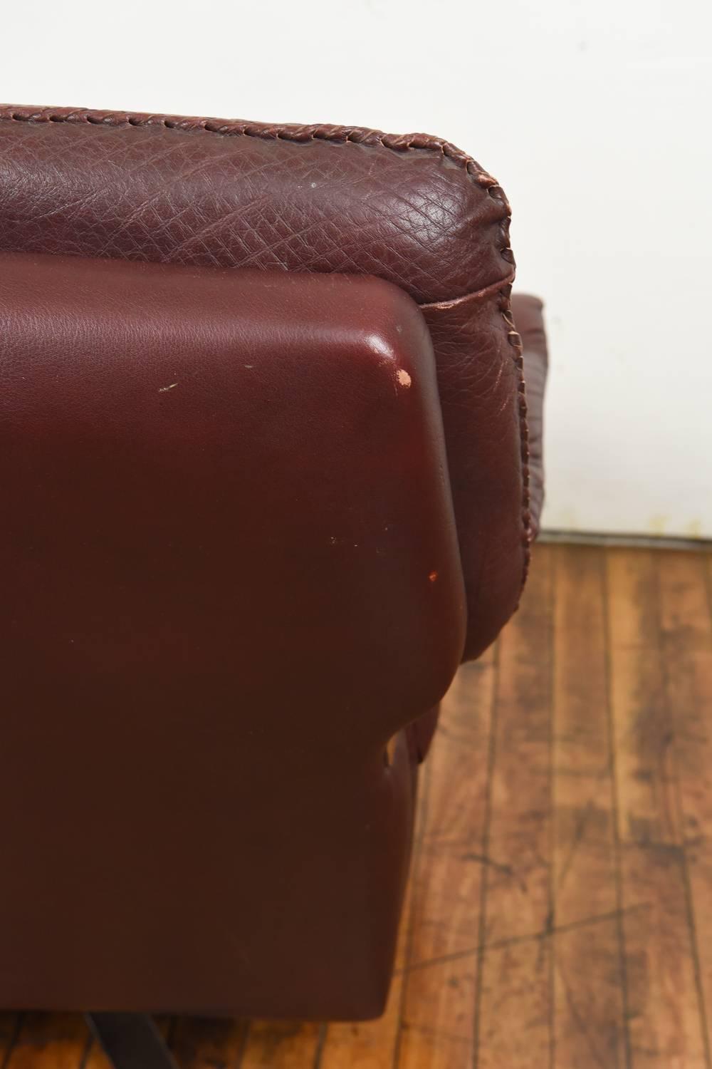 Swedish Arne Norell for Vatne Møbler Hand-Stitched Cordovan Leather Lounge Chair