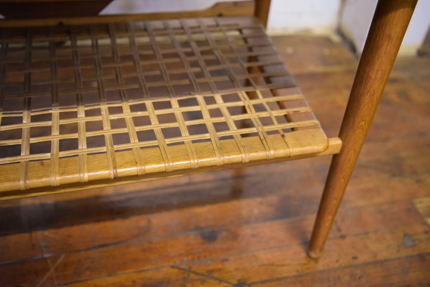 Danish Mid-Century Teak Drop-Leaf Coffee Table with Magazine Rack 2
