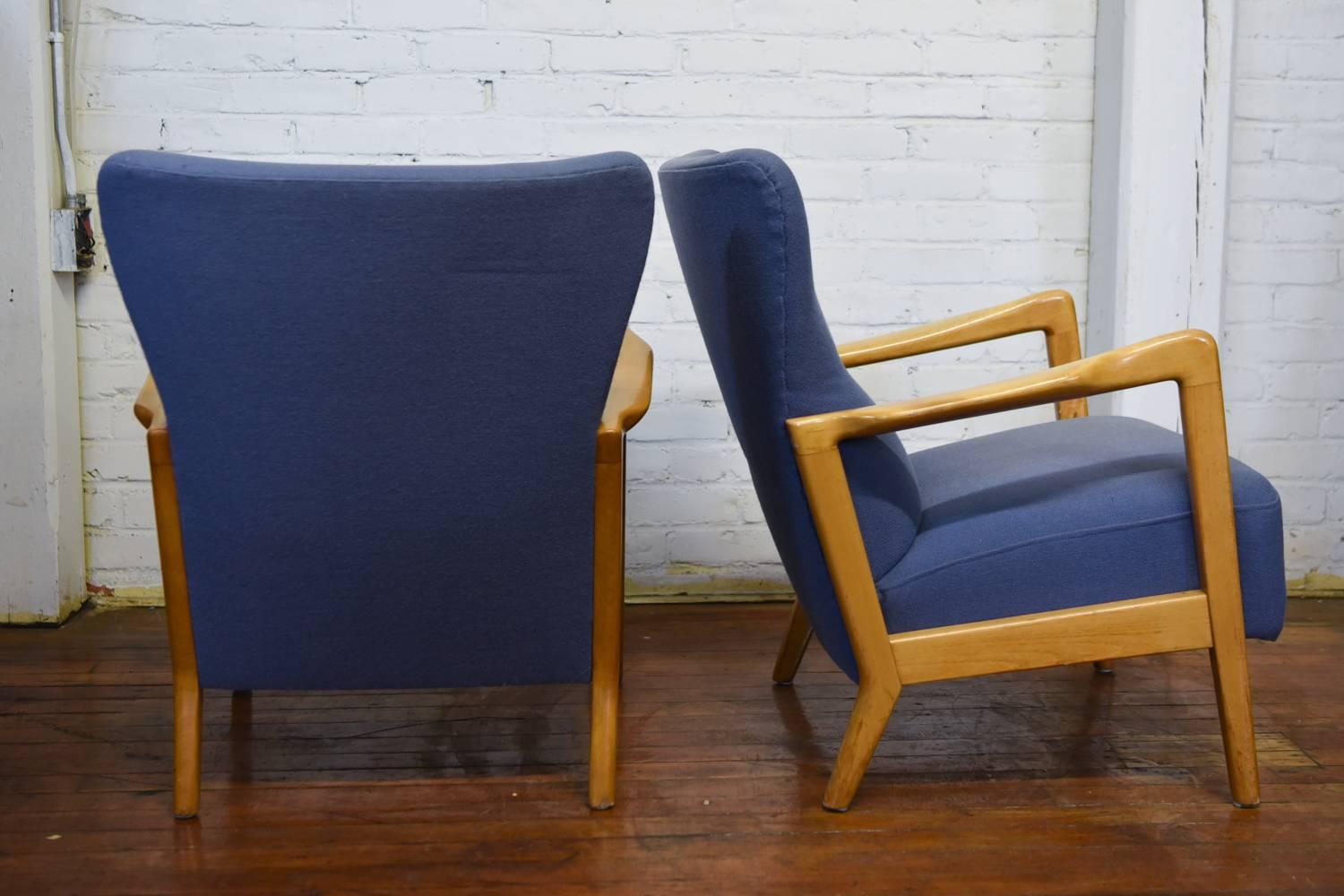 Mid-Century Modern Pair of Fritz Hansen, Søren Hansen Wingback Lounge Chairs