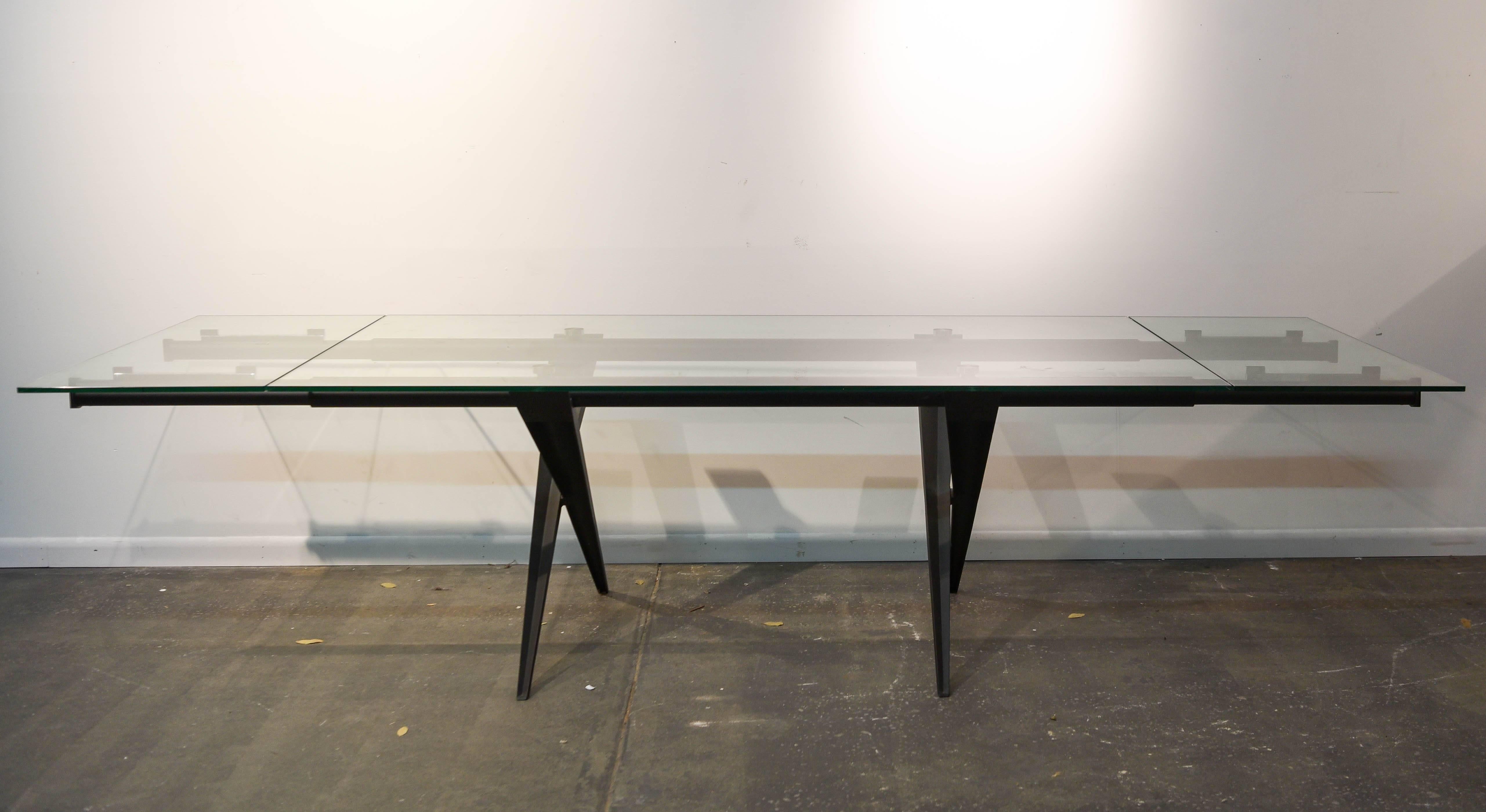 Modern Maurice Villency Glass Extension Dining Table 2