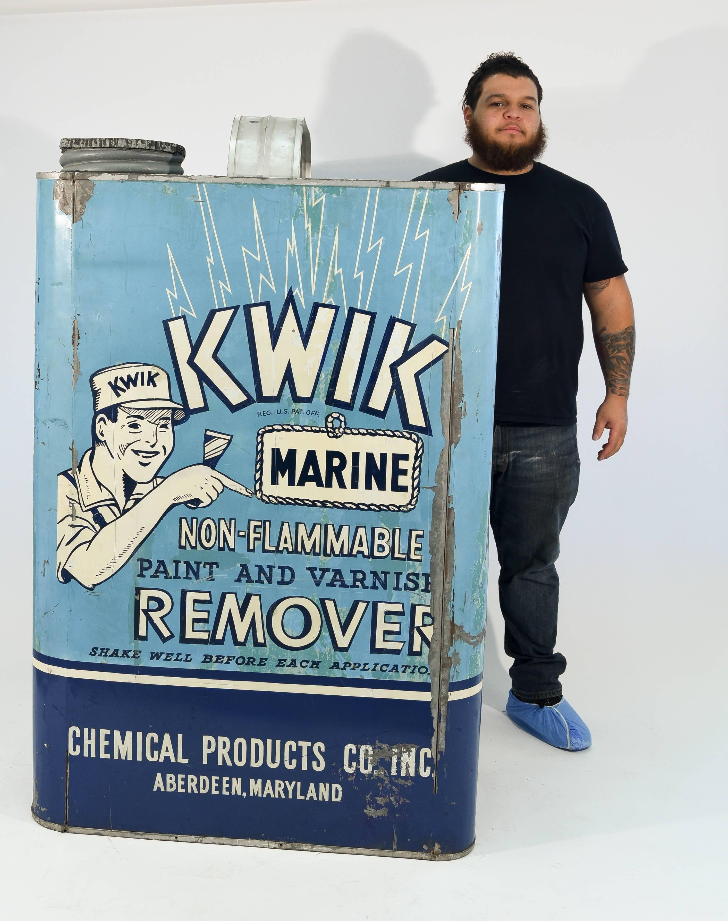 Giant Advertising Trade Sign of a Kwik Paint Remover Can 3