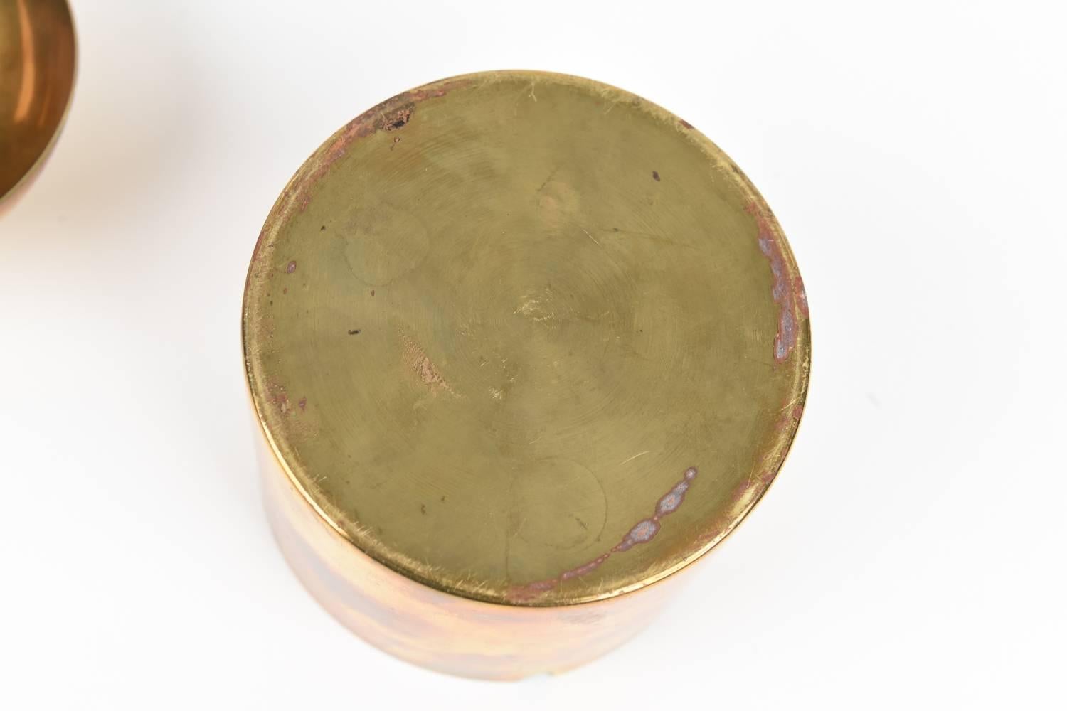 Mid-20th Century Rare Limited Brass Cylinda-Line Ashtray by Arne Jacobsen for Stelton