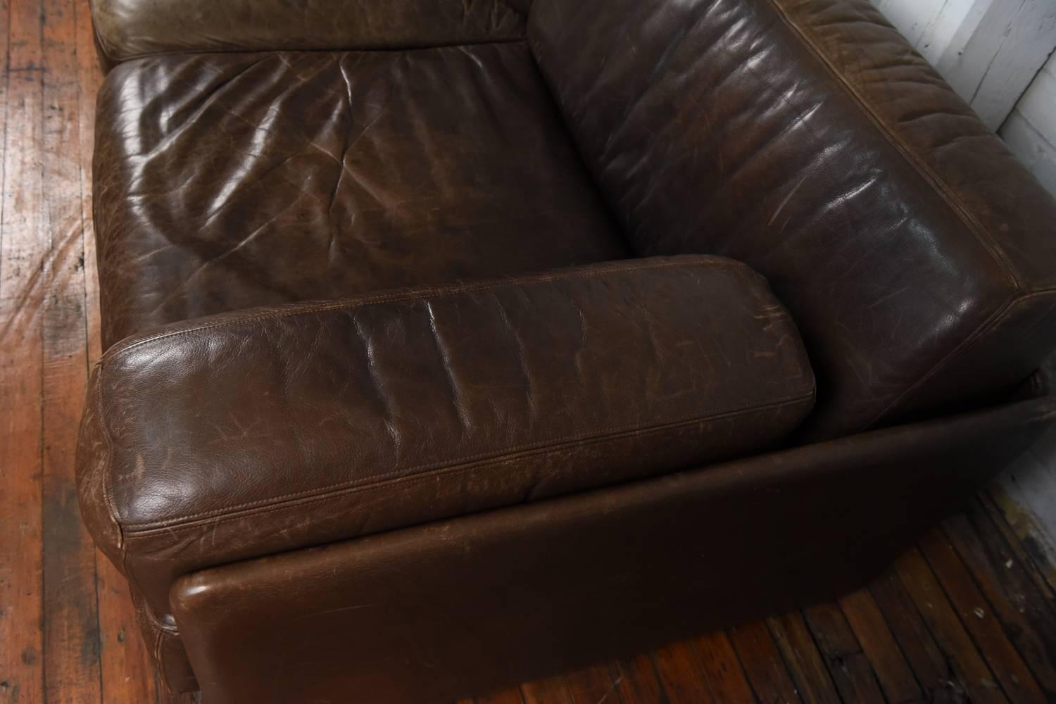 Late 20th Century DS76 Two-Section Modular Leather Sofa by De Sede, 1970s