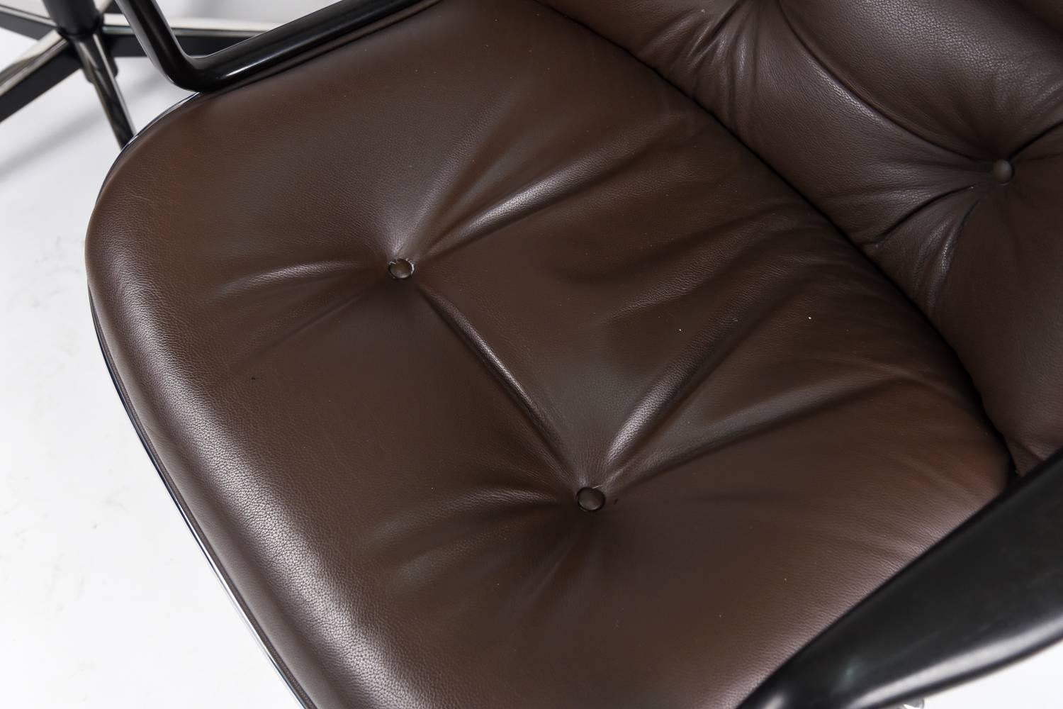Ten Charles Pollock for Knoll Executive Office Chairs in Brown Leather 1