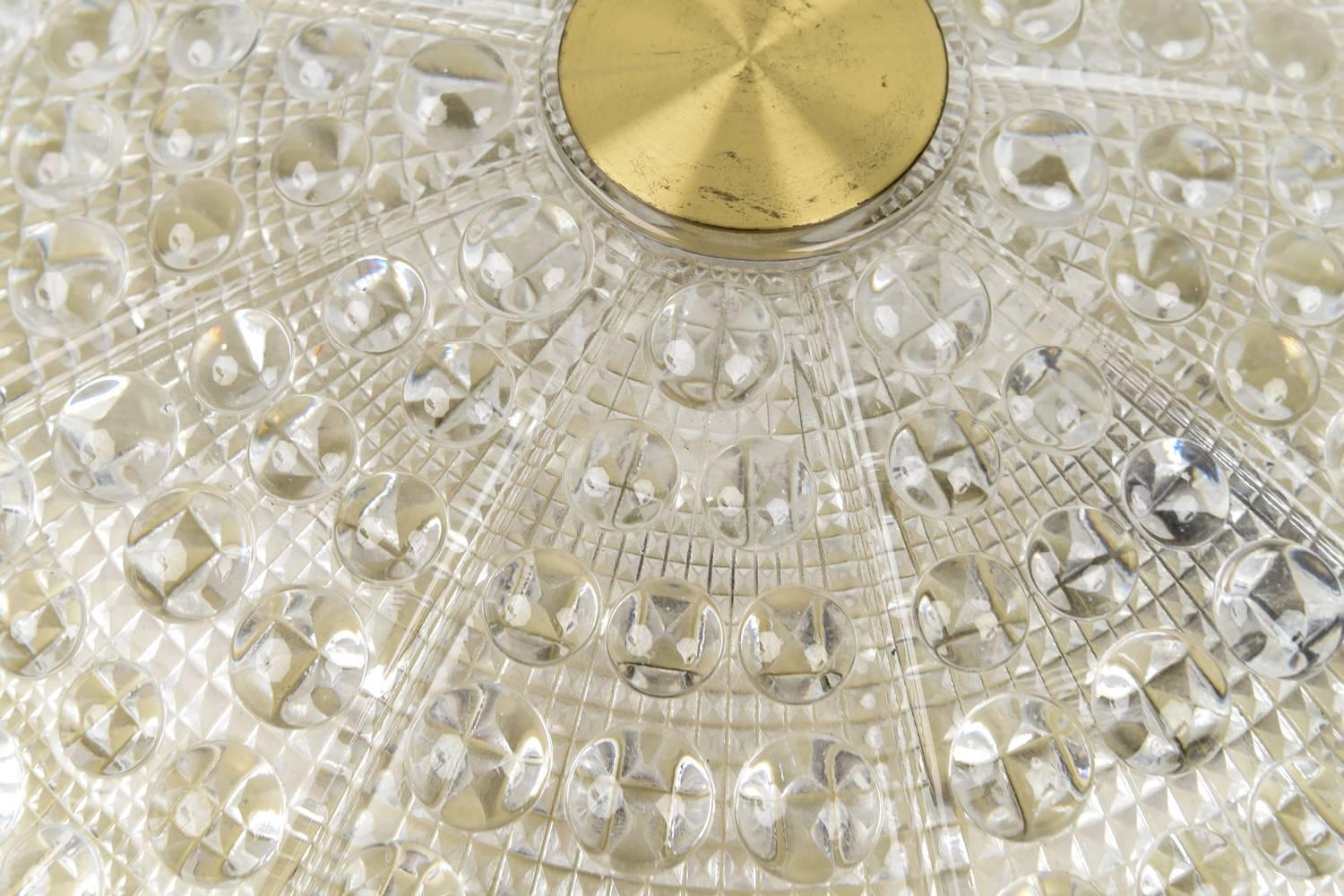 Orrefors Crystal Flush Mount Light Fixture by Carl Fagerlund, 1960s 2