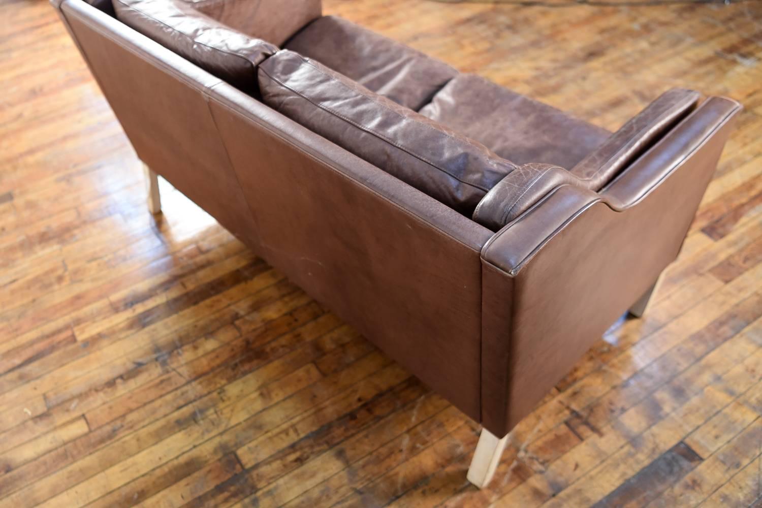 Danish Leather Sofa by Mogens Hansen, 1980s 5