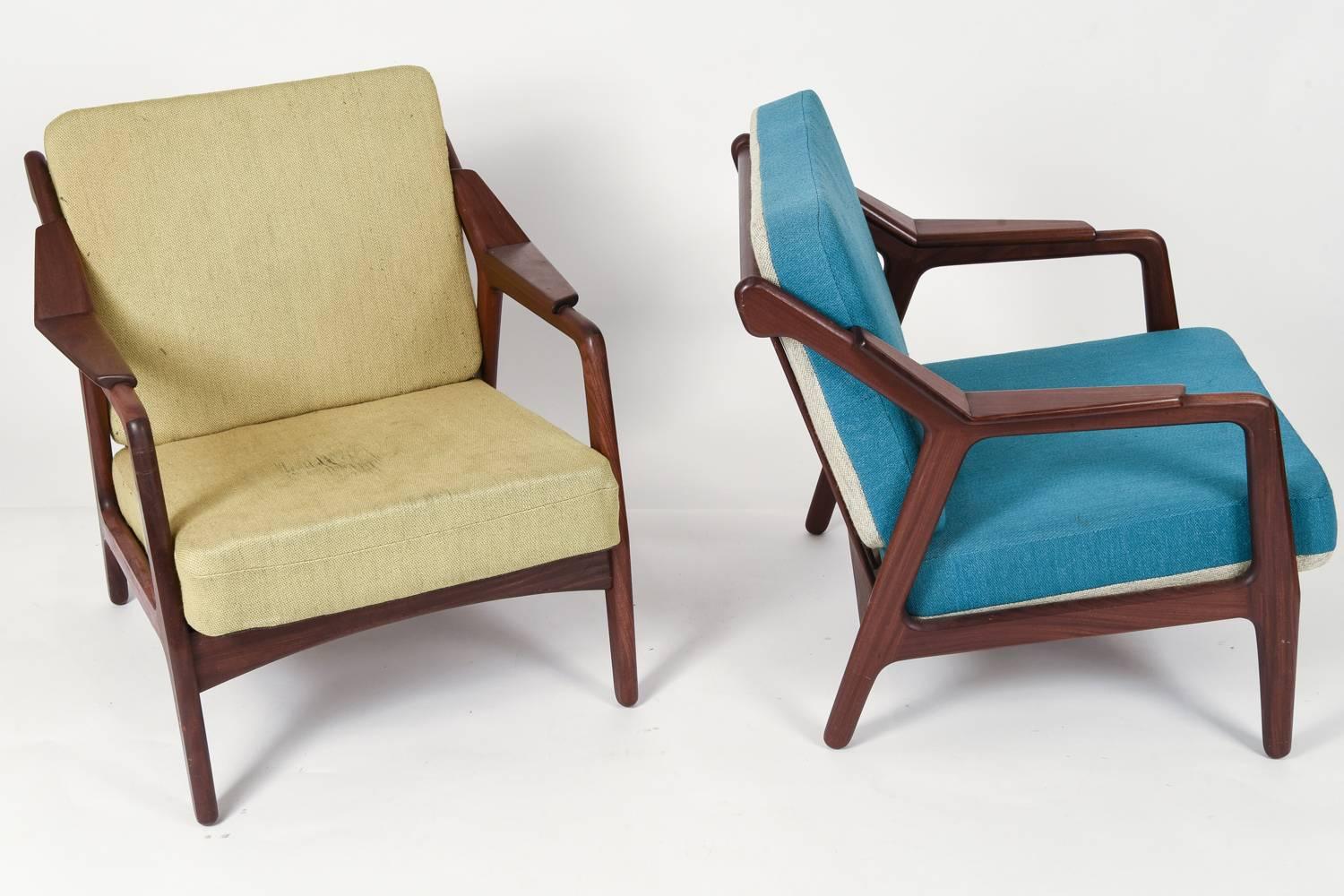 Pair of Teak Danish Easy Chairs by H. Brockmann Petersen for Poul M. Jessen 2