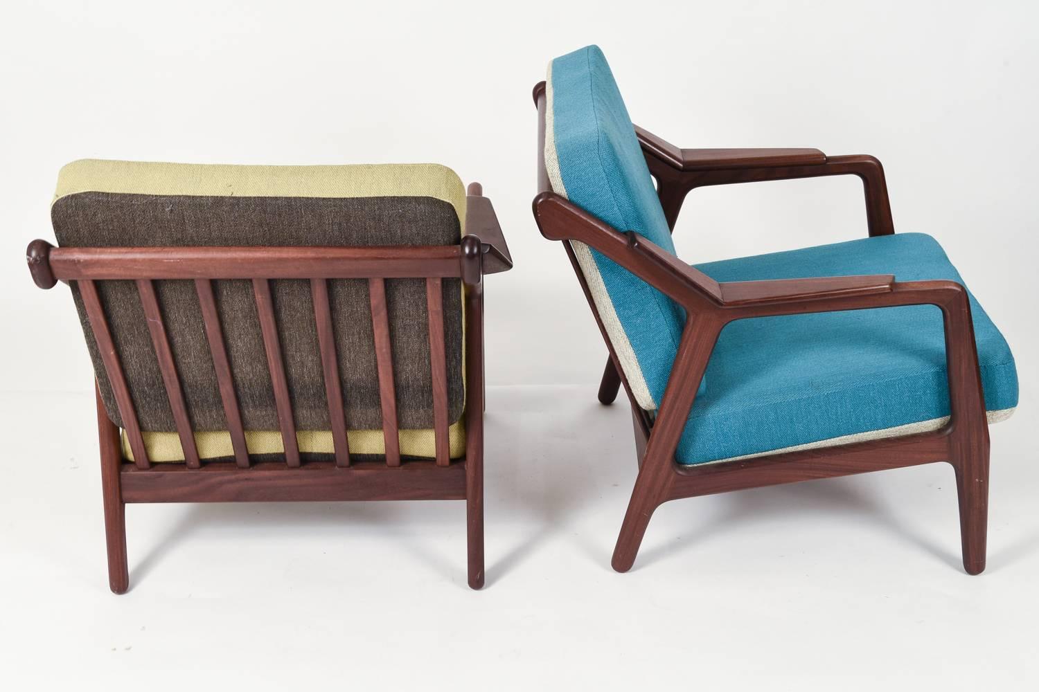 Pair of Teak Danish Easy Chairs by H. Brockmann Petersen for Poul M. Jessen 3