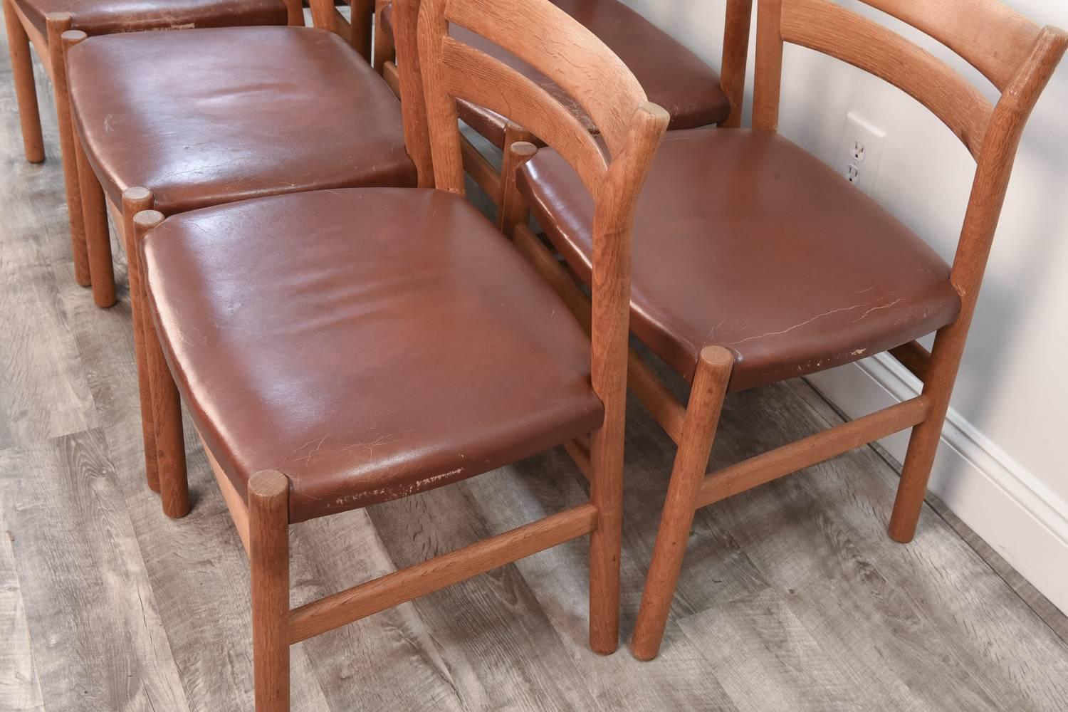 Set of Six Danish BM1 Oak Dining Chairs by Børge Mogensen for C.M. Madsen, 1960s 3