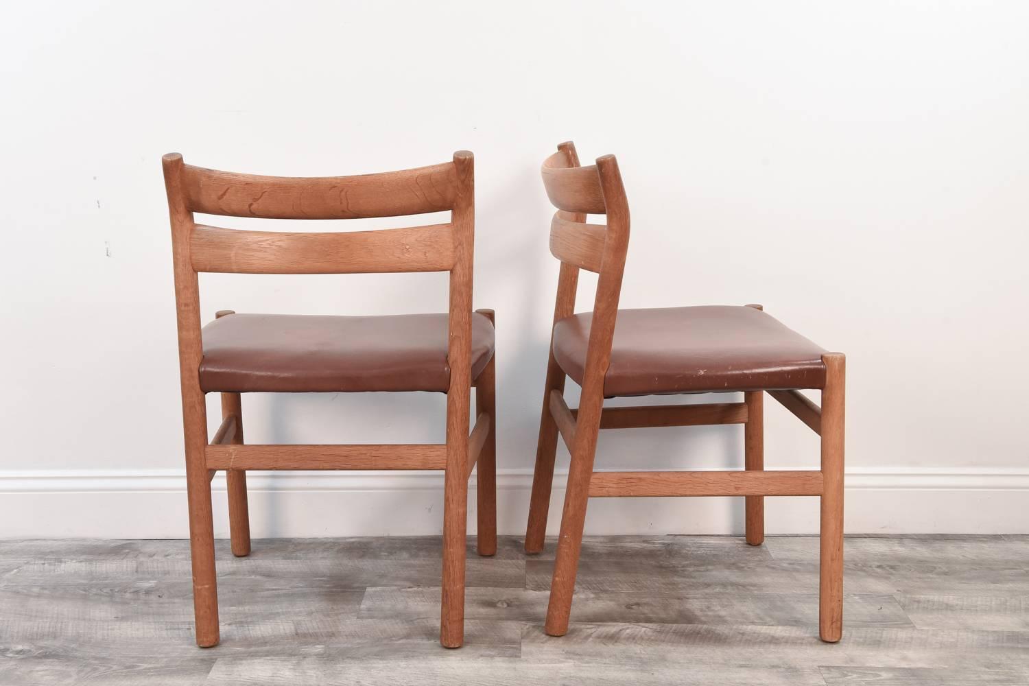 Set of Six Danish BM1 Oak Dining Chairs by Børge Mogensen for C.M. Madsen, 1960s 4