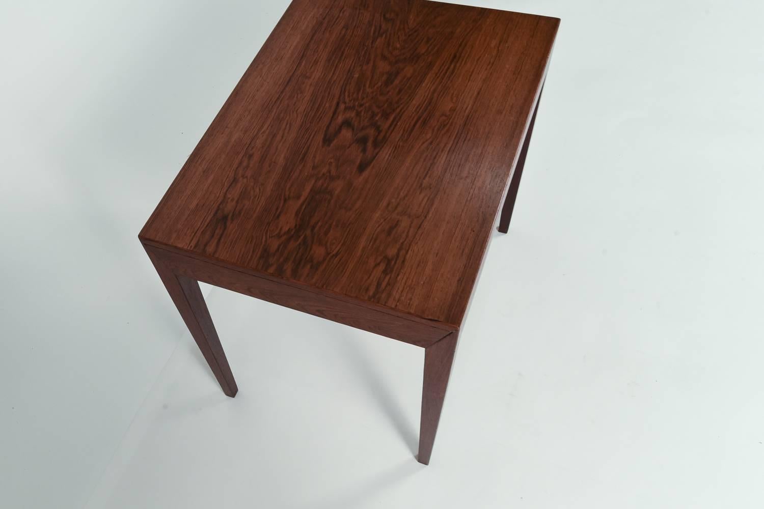 Mid-Century Rosewood Sewing Table by Severin Hansen for Haslev In Excellent Condition In Norwalk, CT