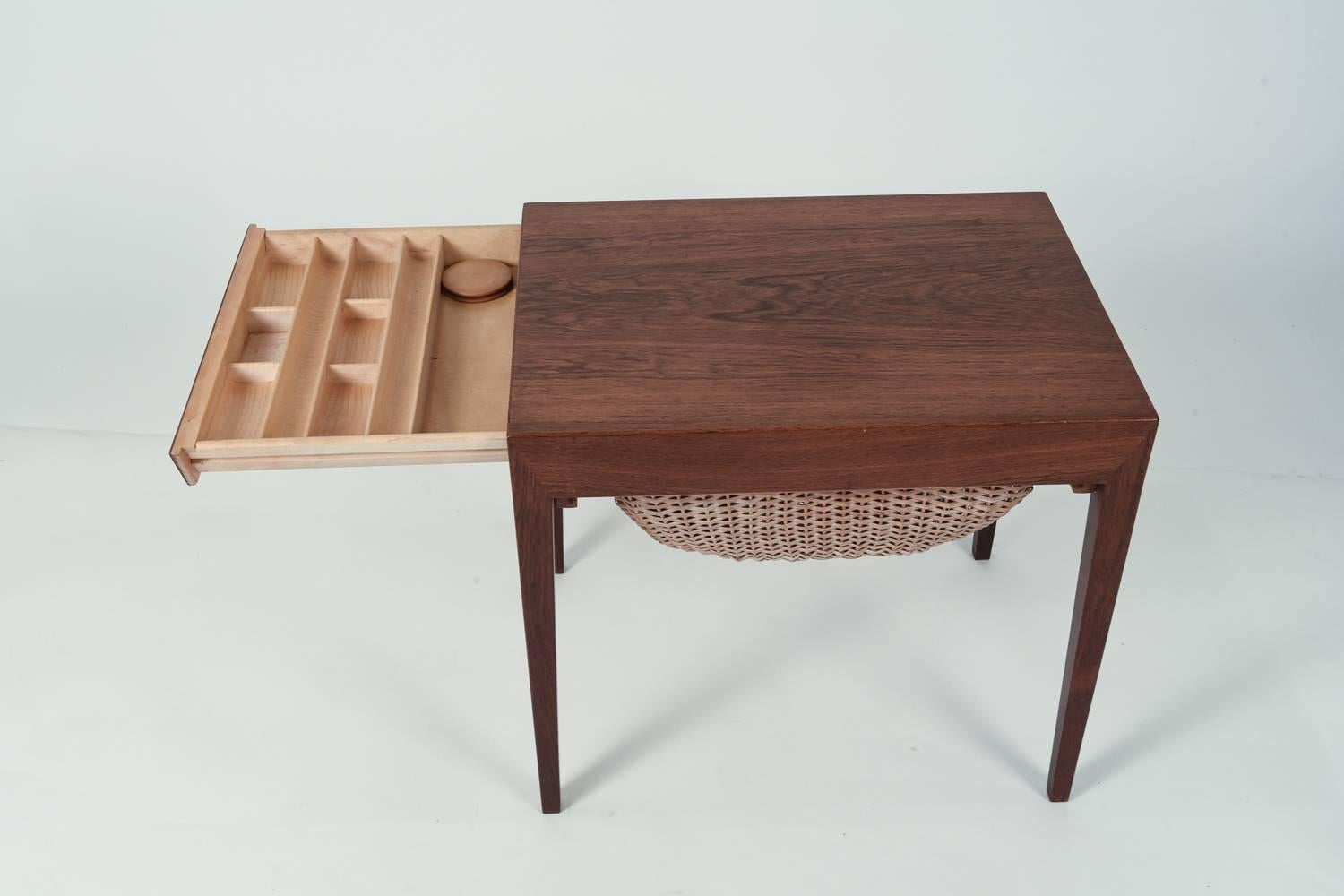 Mid-Century Rosewood Sewing Table by Severin Hansen for Haslev 1