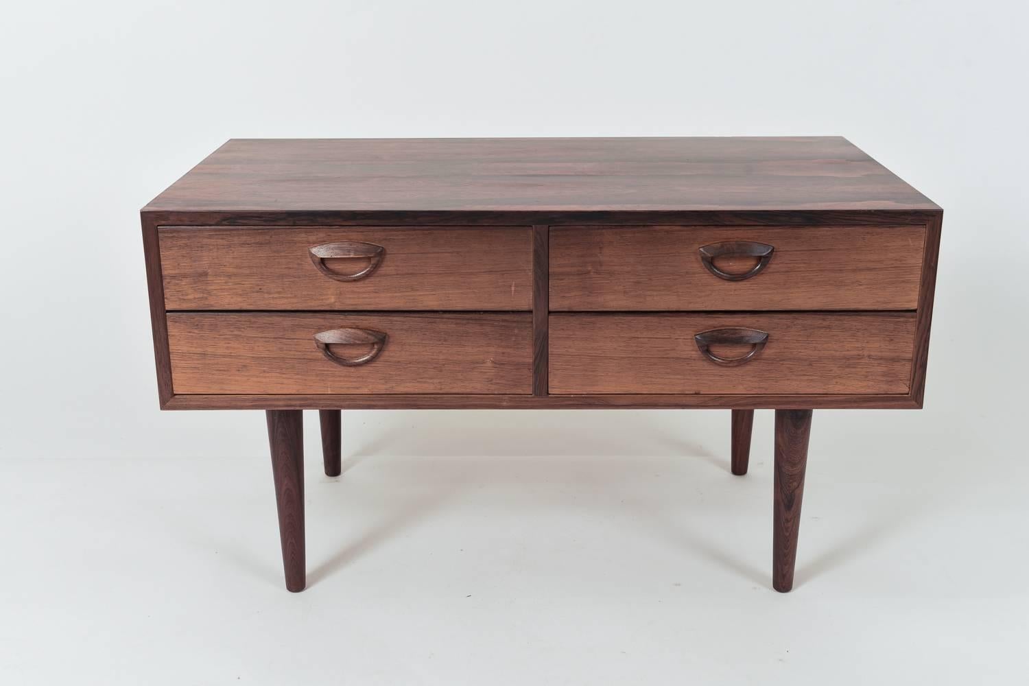 Mid-Century Modern Four-Drawer Low Chest by Kai Kristiansen in Rosewood